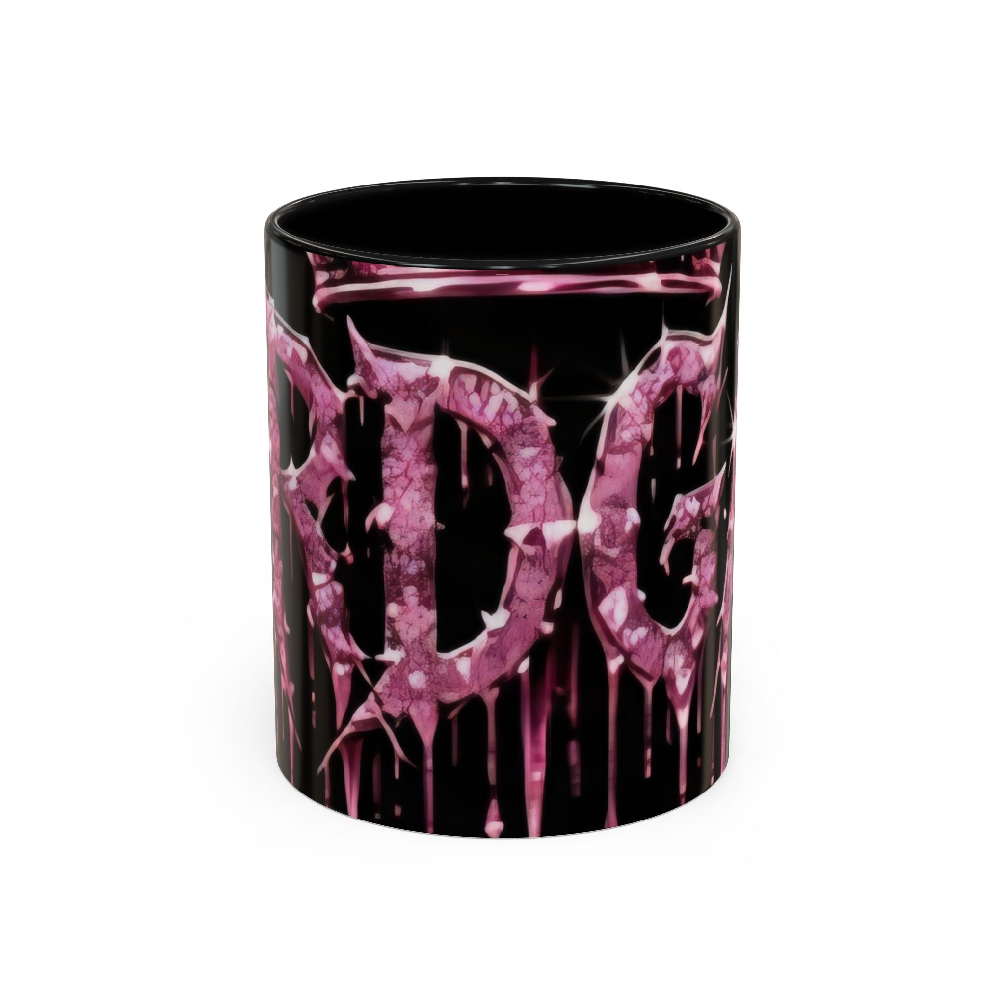 Dripping Pink Glitter Gothic Mug — Accent Coffee Cup (11/15oz)