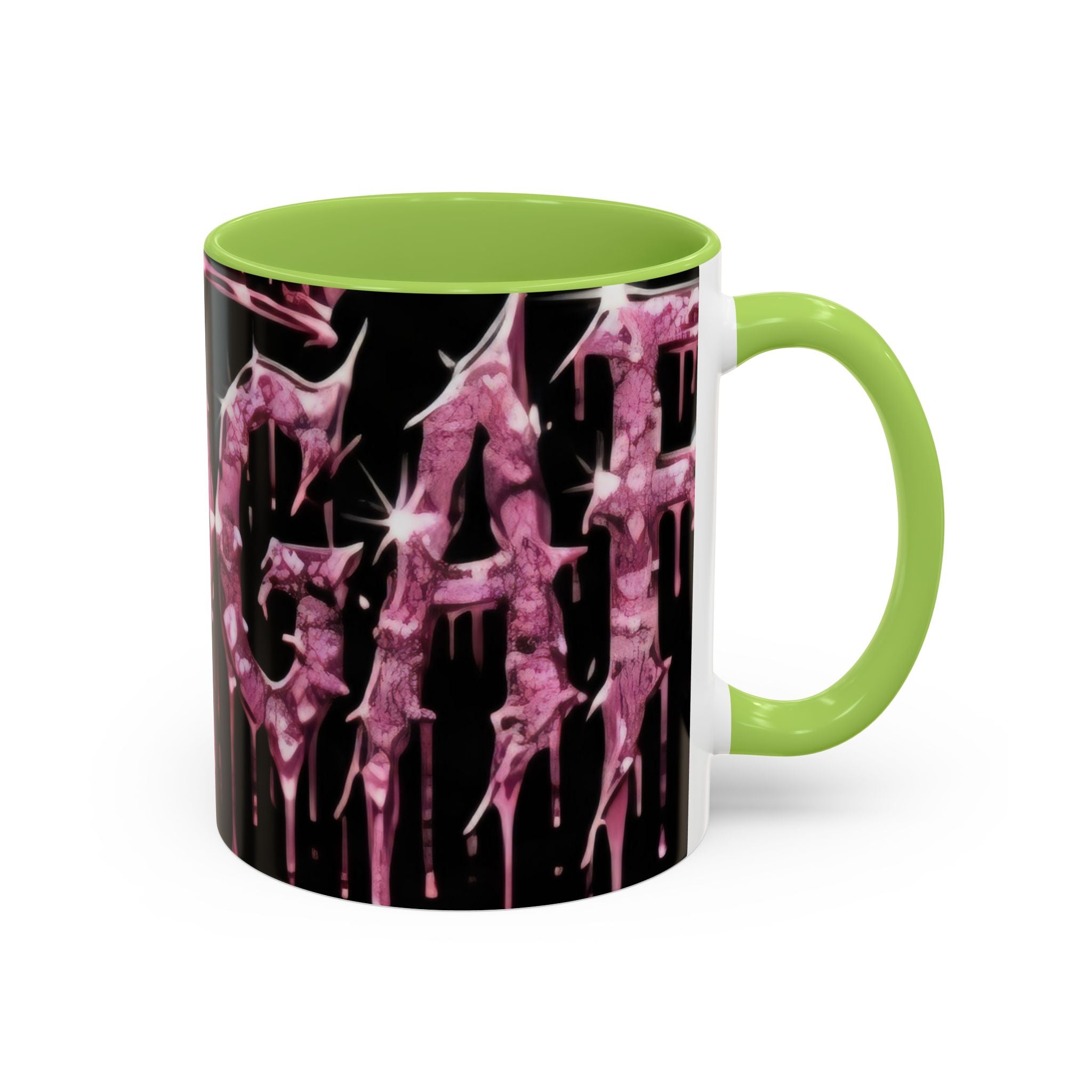 Dripping Pink Glitter Gothic Mug — Accent Coffee Cup (11/15oz)