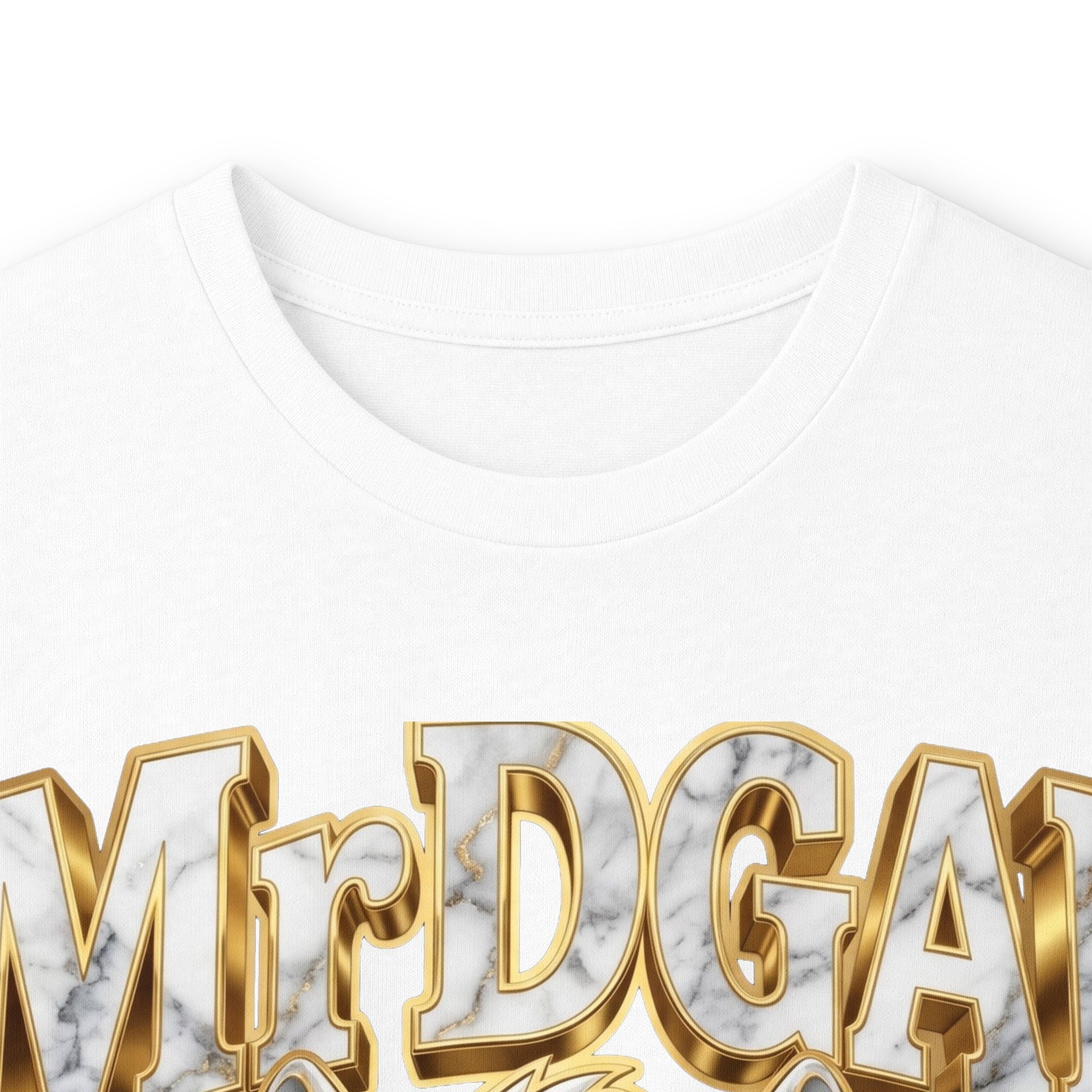 Long Sleeve Tee — Bold ‘DGAF’ Cat Graphic & Gold 3D Profanity Back