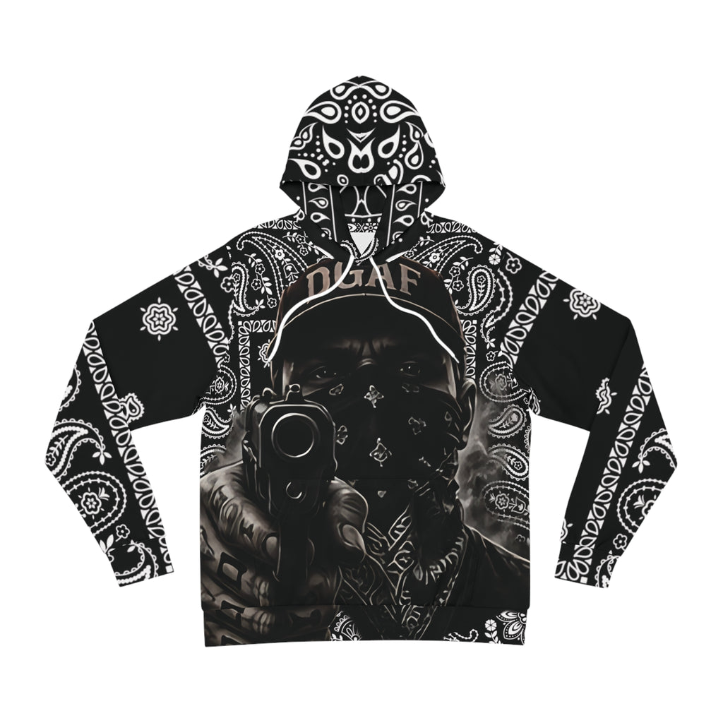 Bandana Print Hoodie — "MR DGAF" Graphic Streetwear Pullover