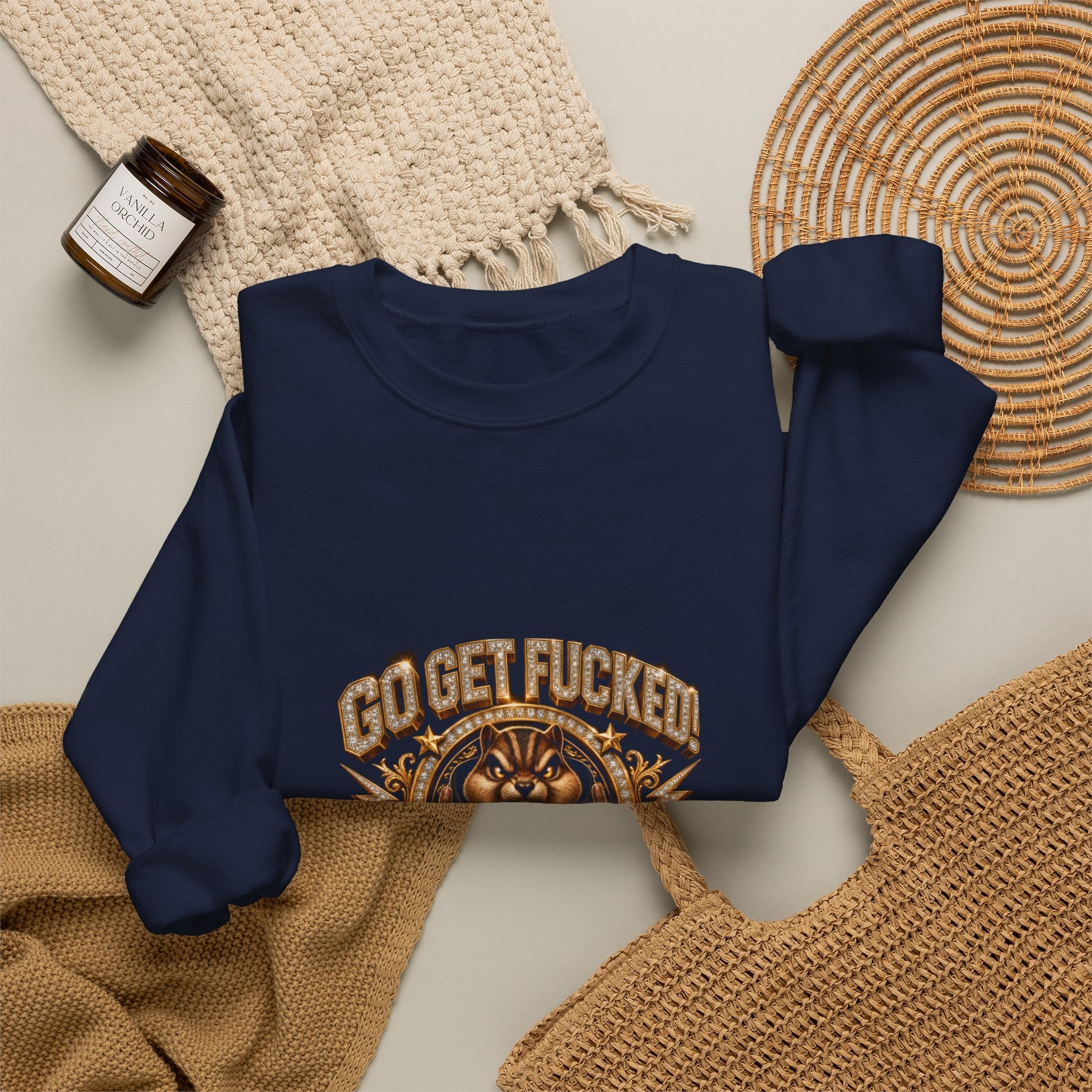 Tiger Graphic Crewneck Sweatshirt — "Go Get F***ing No Apologies"