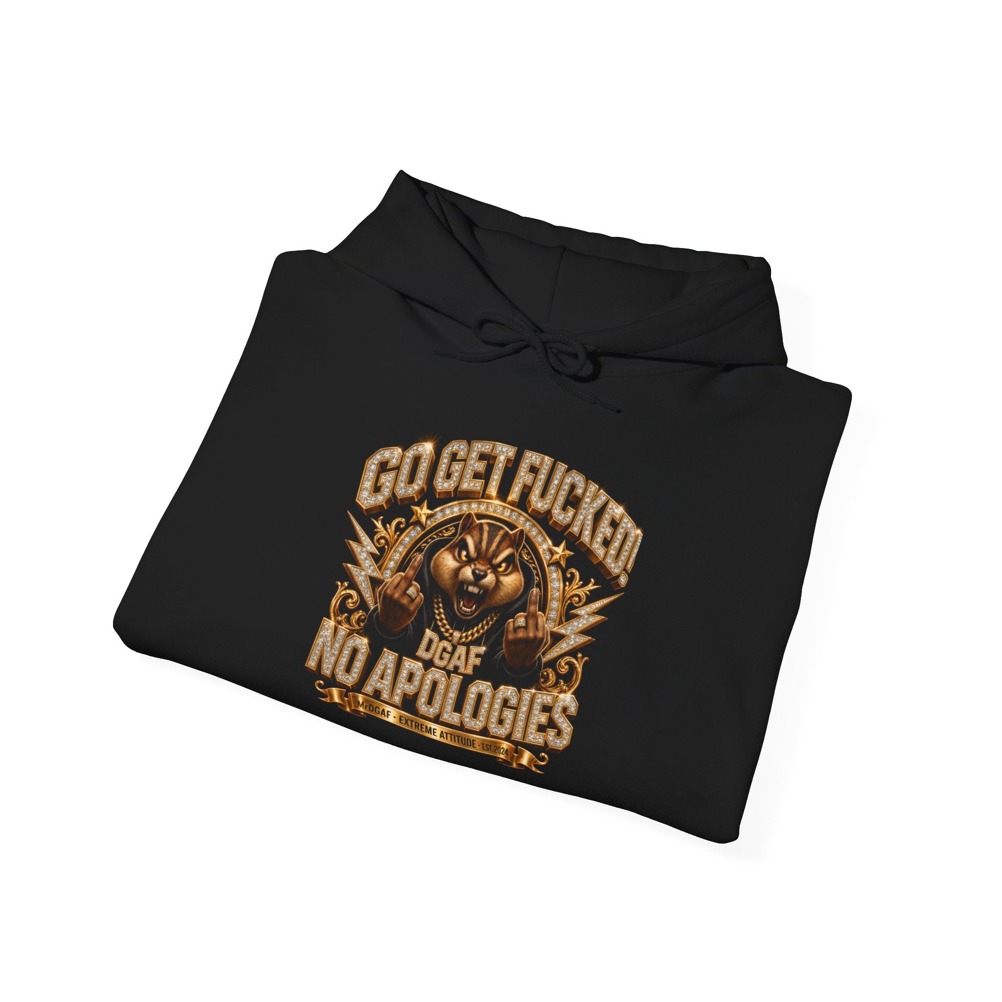 Graphic Hoodie – "Go Get Fucked, No Apologies"