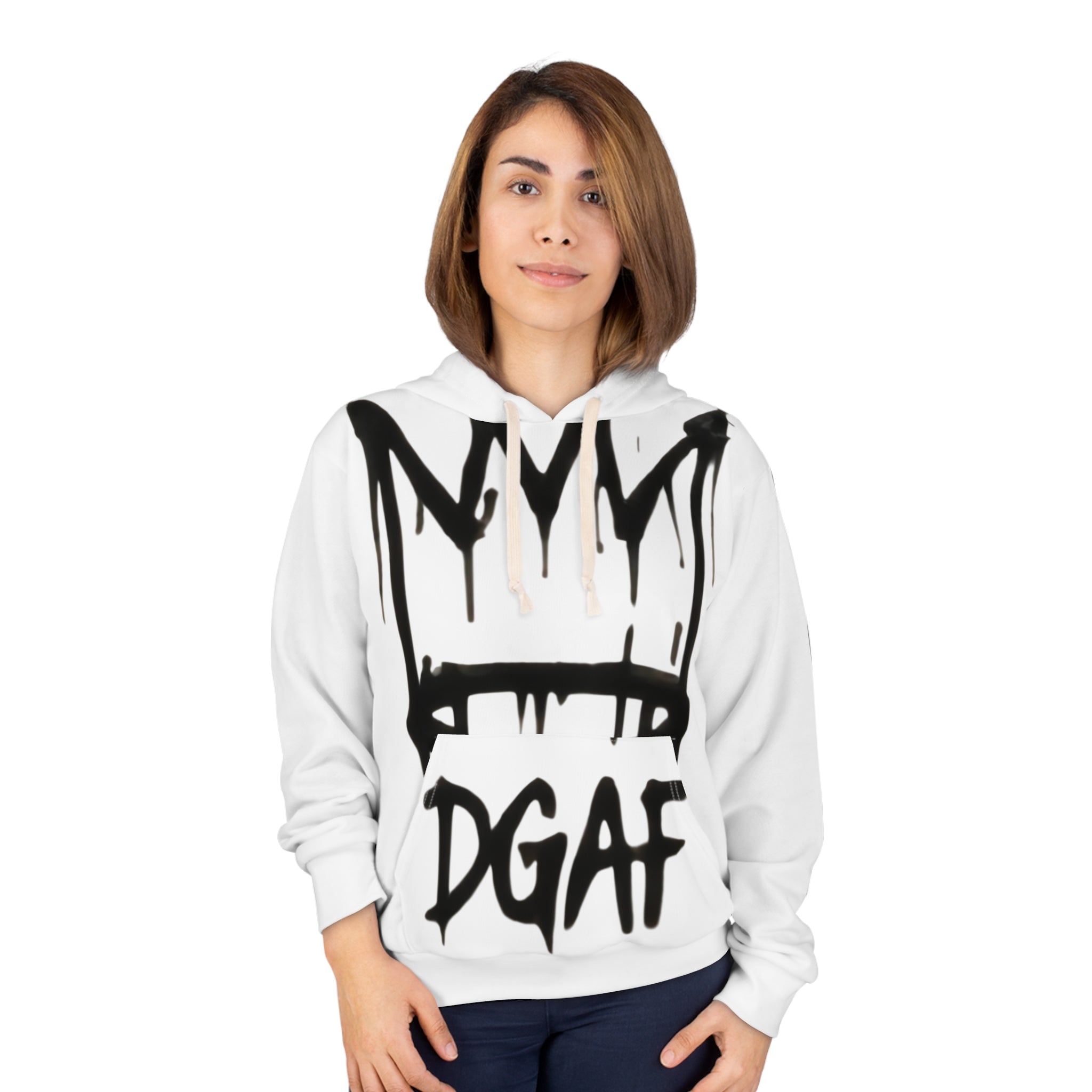 DGAF Streetwear Hoodie — 'Mr DGAF' Graffiti Chipmunk All-Over Print Pullover