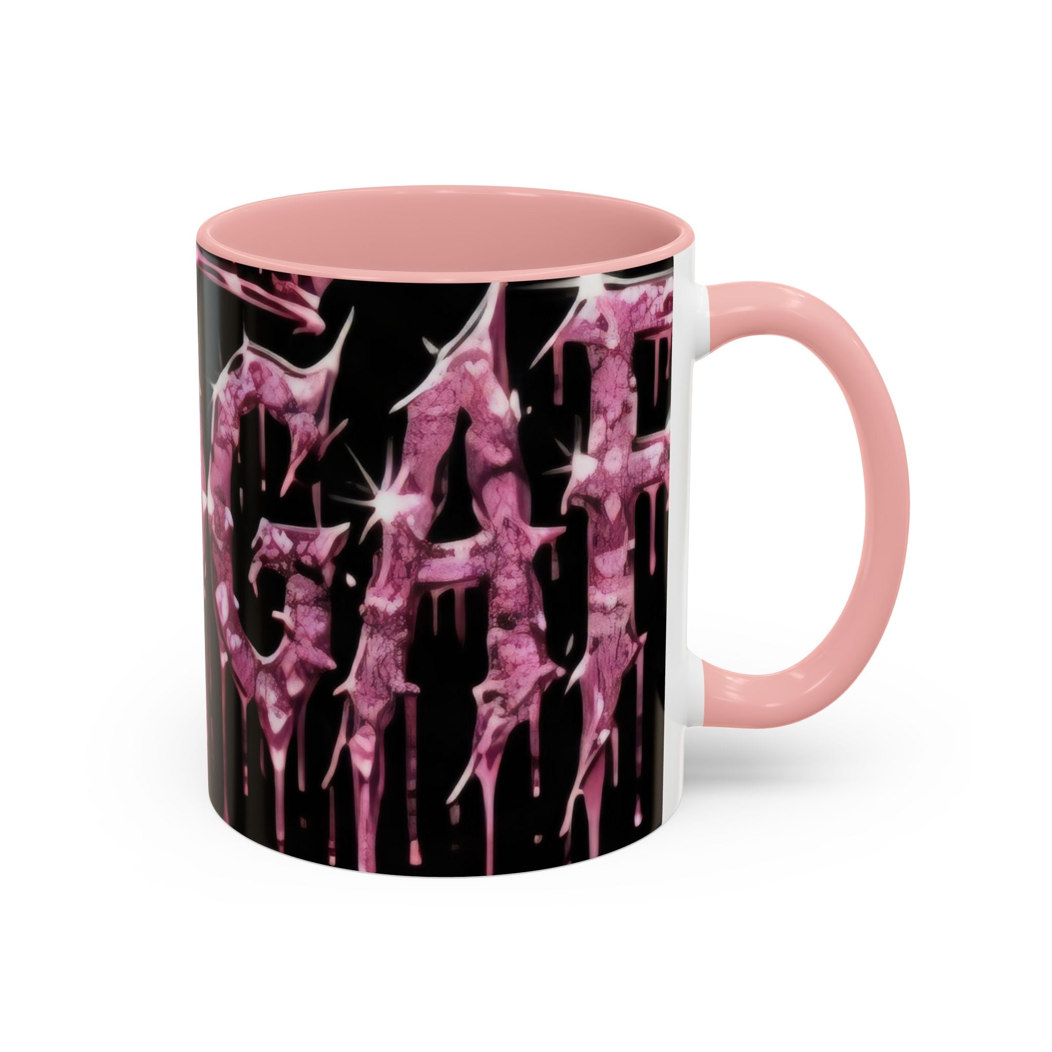 Dripping Pink Glitter Gothic Mug — Accent Coffee Cup (11/15oz)