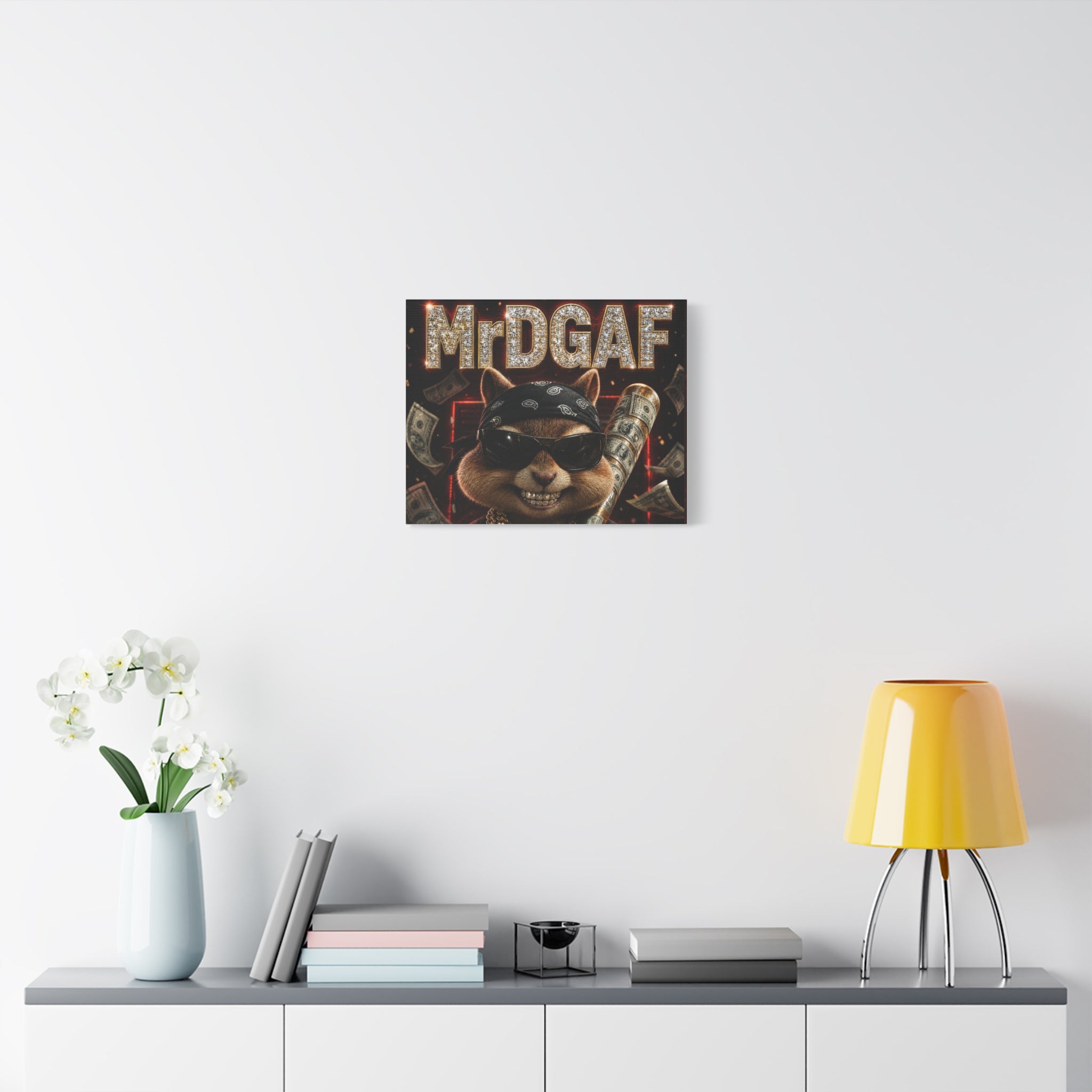 Dark Cardinal Bunny Canvas Print — Gothic Rabbit Wall Art