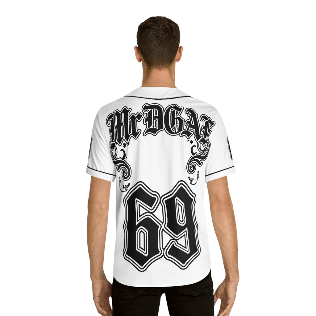 MrDGAF 69 Baseball Jersey — Vintage Gothic Numbered Men’s Sports Tee