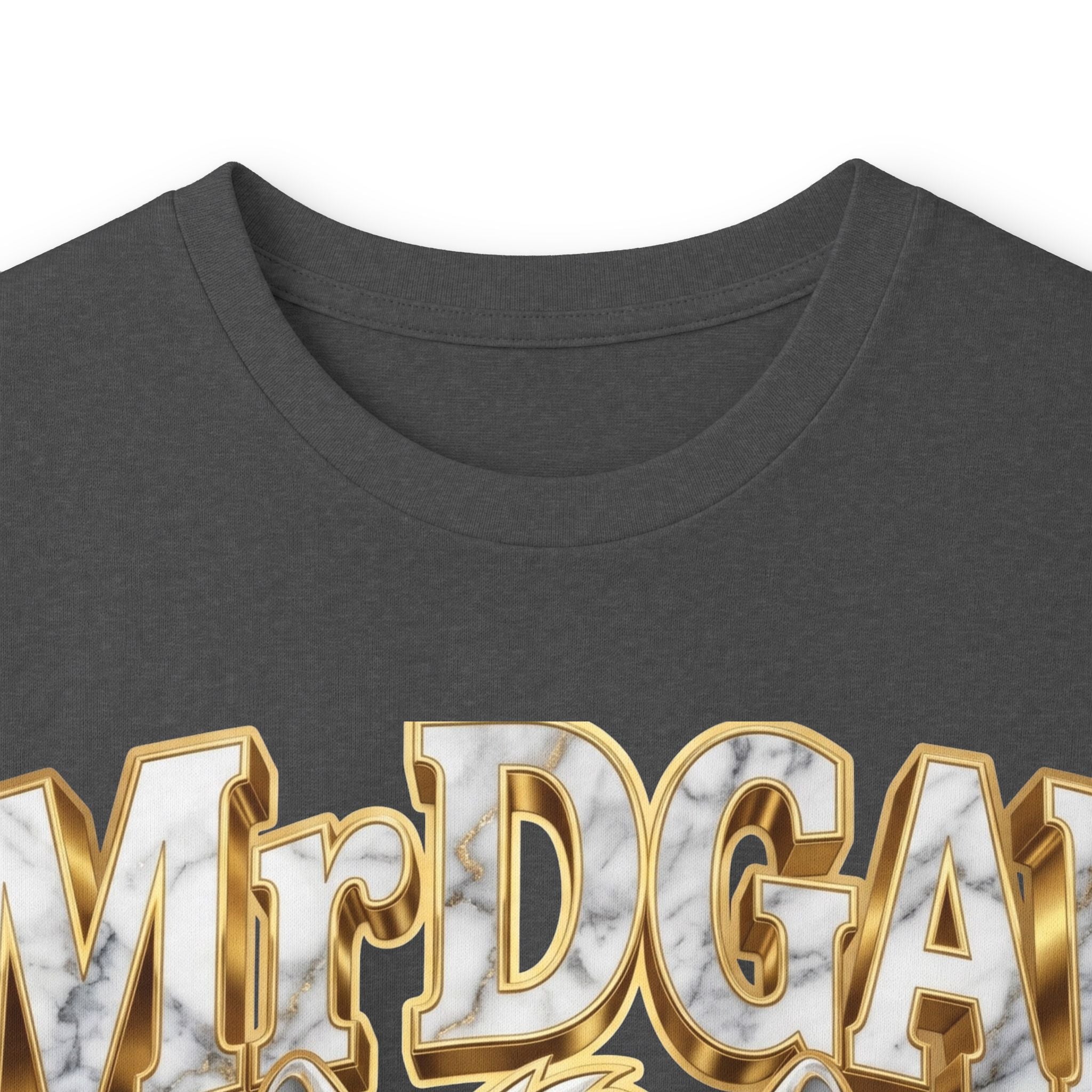 Long Sleeve Tee — Bold ‘DGAF’ Cat Graphic & Gold 3D Profanity Back