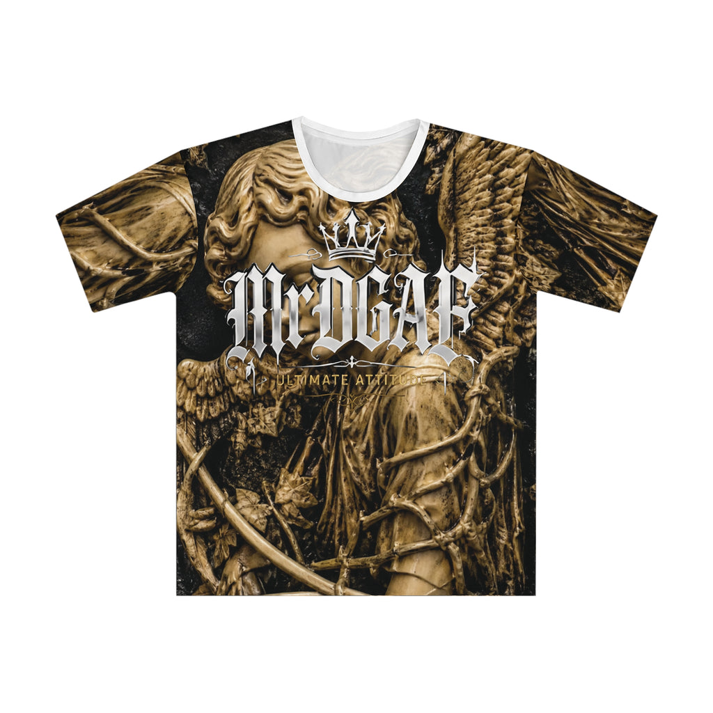 Angel Statue Graphic Tee — Vintage Gothic All-Over Print Shirt