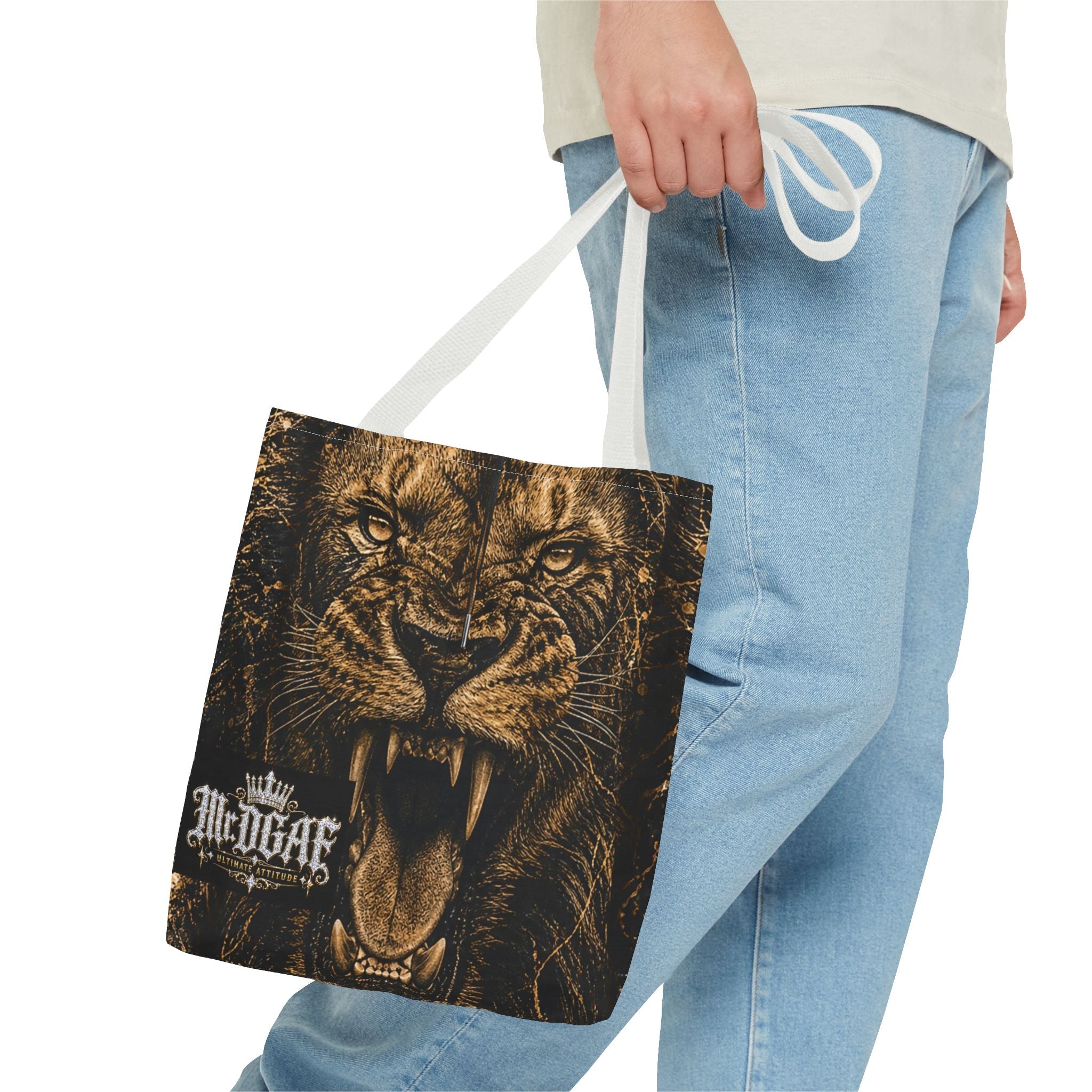 Roaring Lion Tote Bag – Vintage Fierce Animal Print Everyday Tote