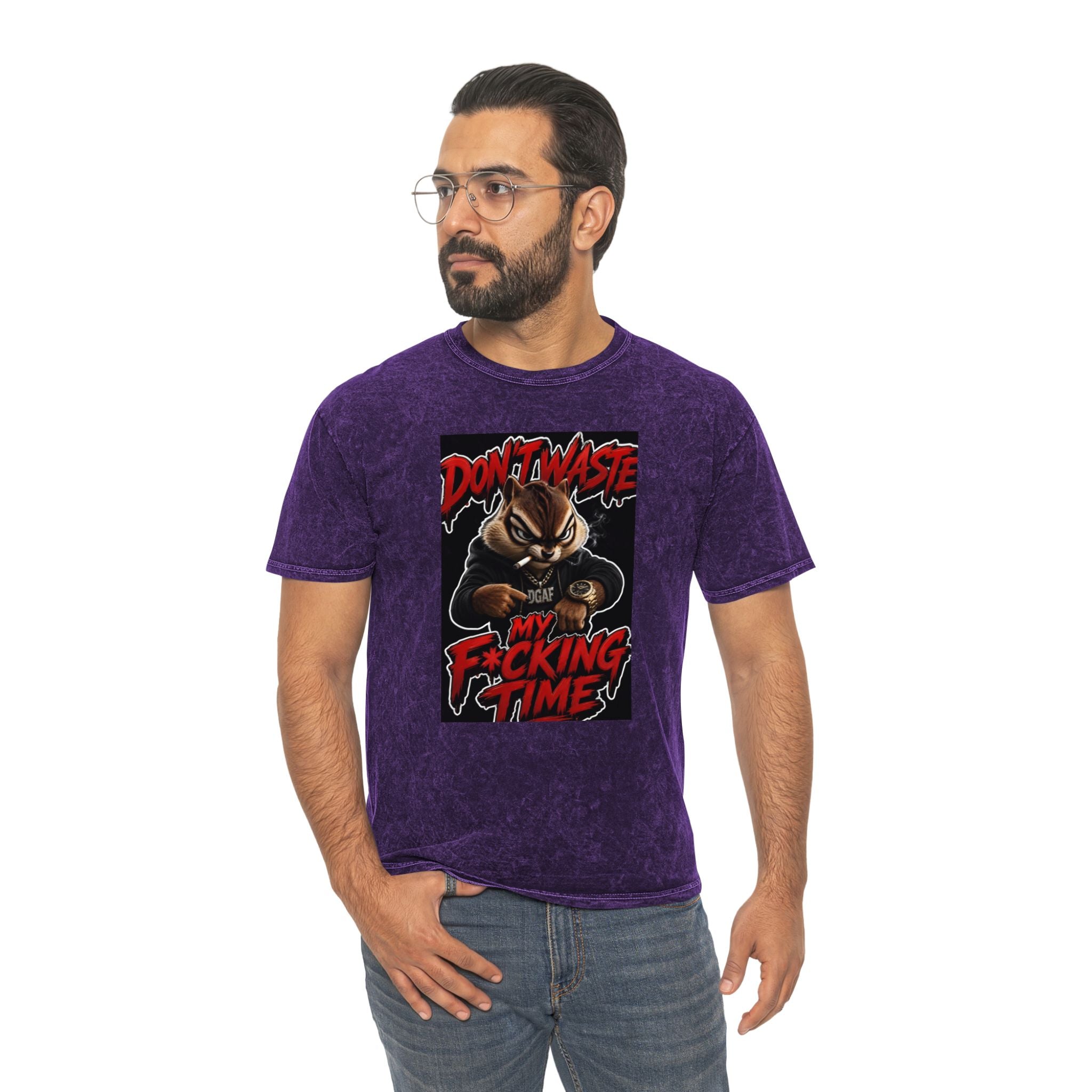 Don't Waste My F*cking Time Mineral Wash T‑Shirt — Bold Graphic Statement Tee