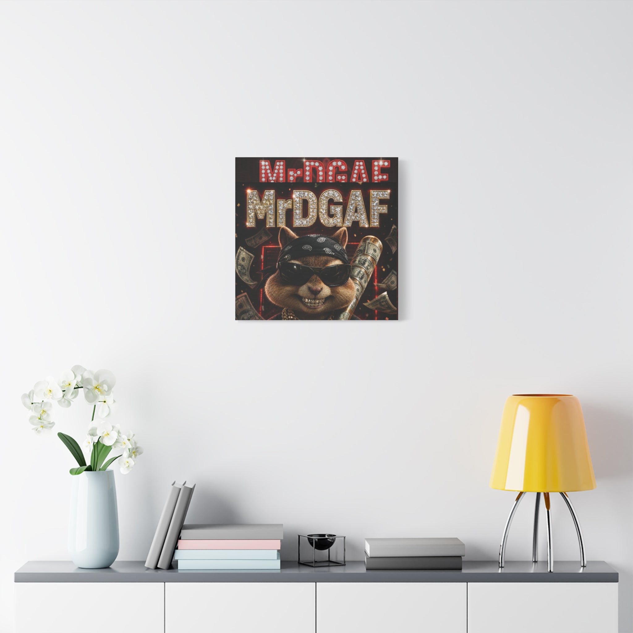 Dark Cardinal Bunny Canvas Print — Gothic Rabbit Wall Art
