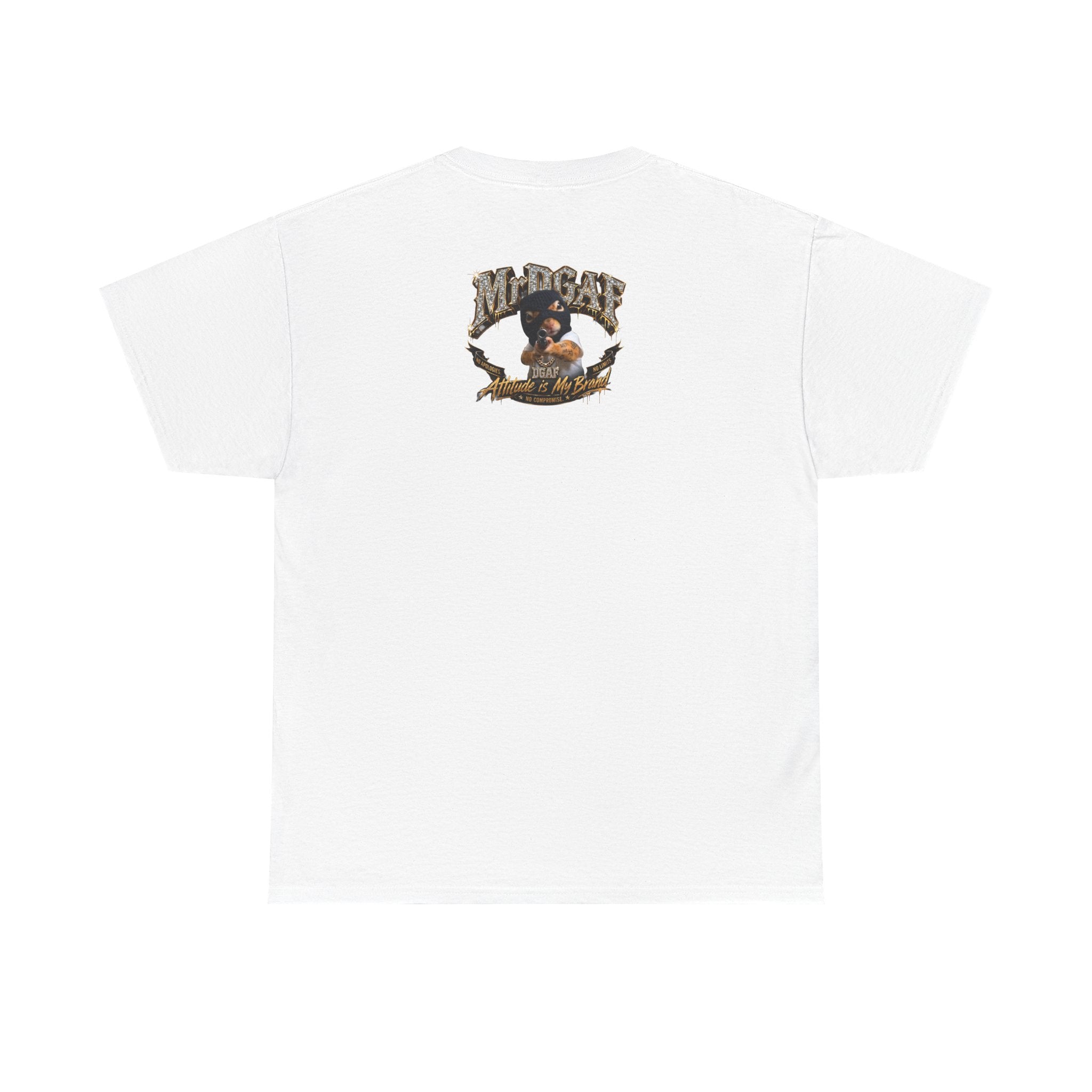 IDGAF Never Will Tee — Bold Rhinestone Text Graphic T‑Shirt