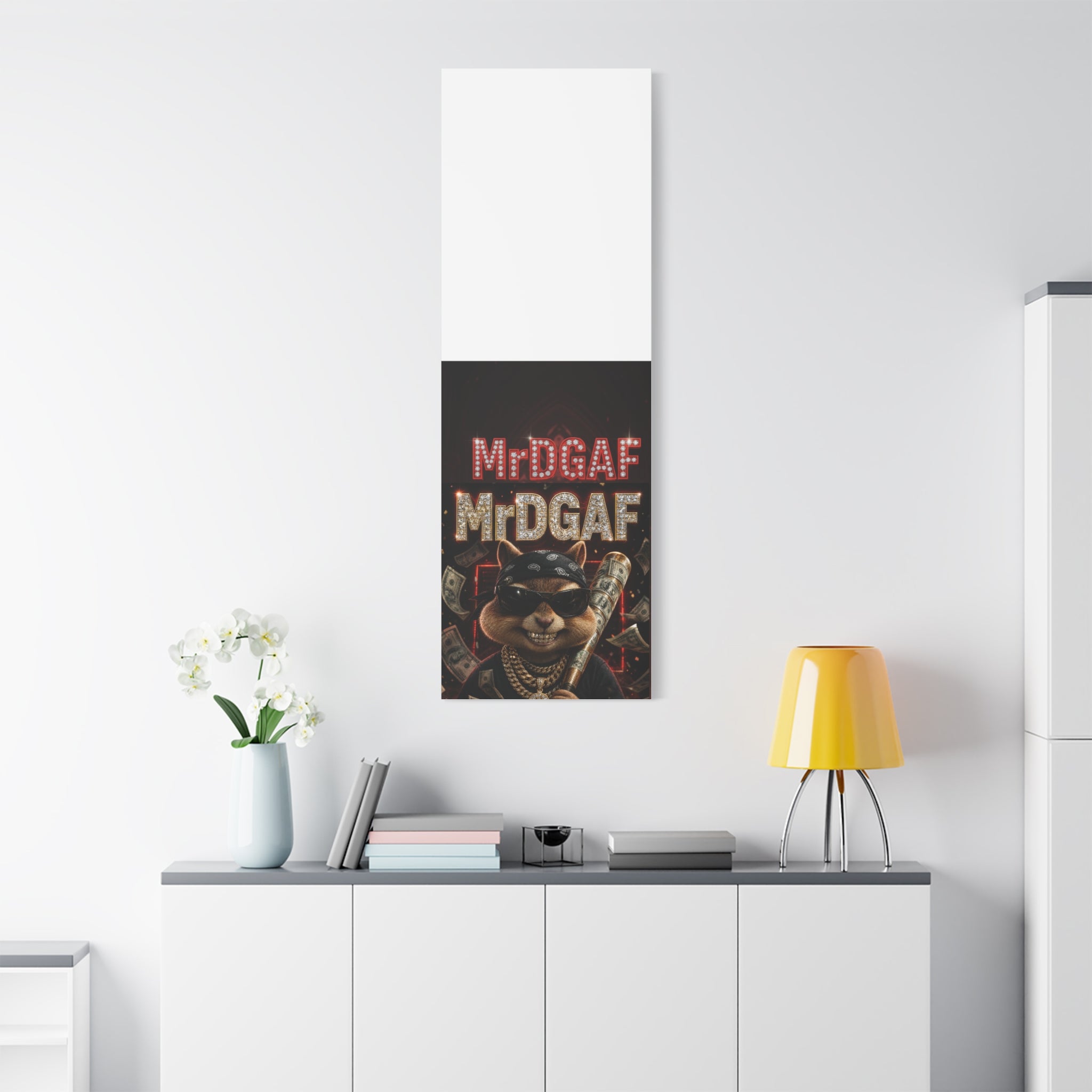 Dark Cardinal Bunny Canvas Print — Gothic Rabbit Wall Art