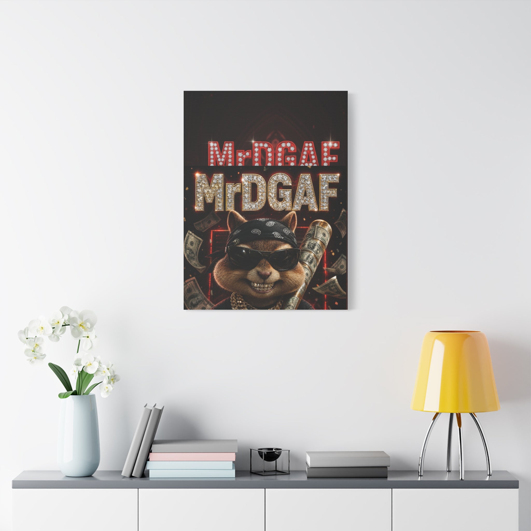 Dark Cardinal Bunny Canvas Print — Gothic Rabbit Wall Art
