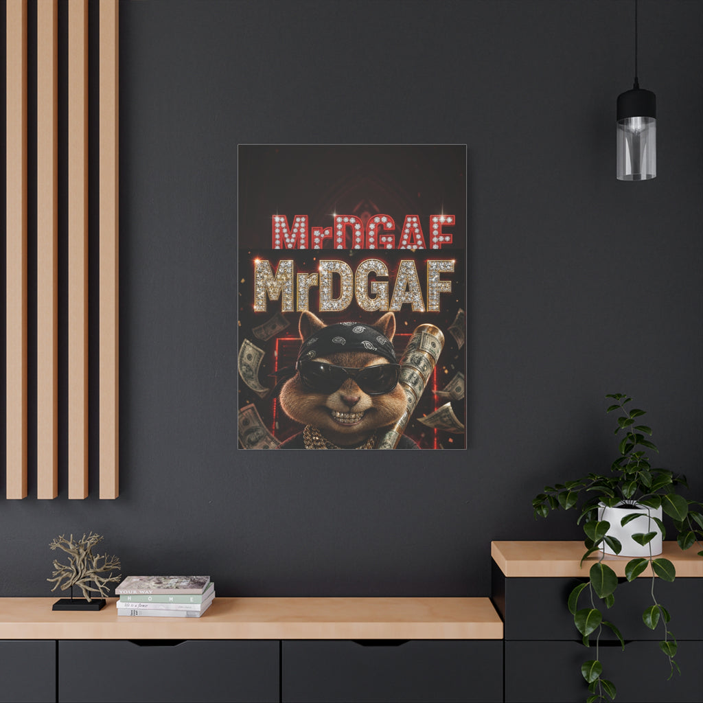 Dark Cardinal Bunny Canvas Print — Gothic Rabbit Wall Art