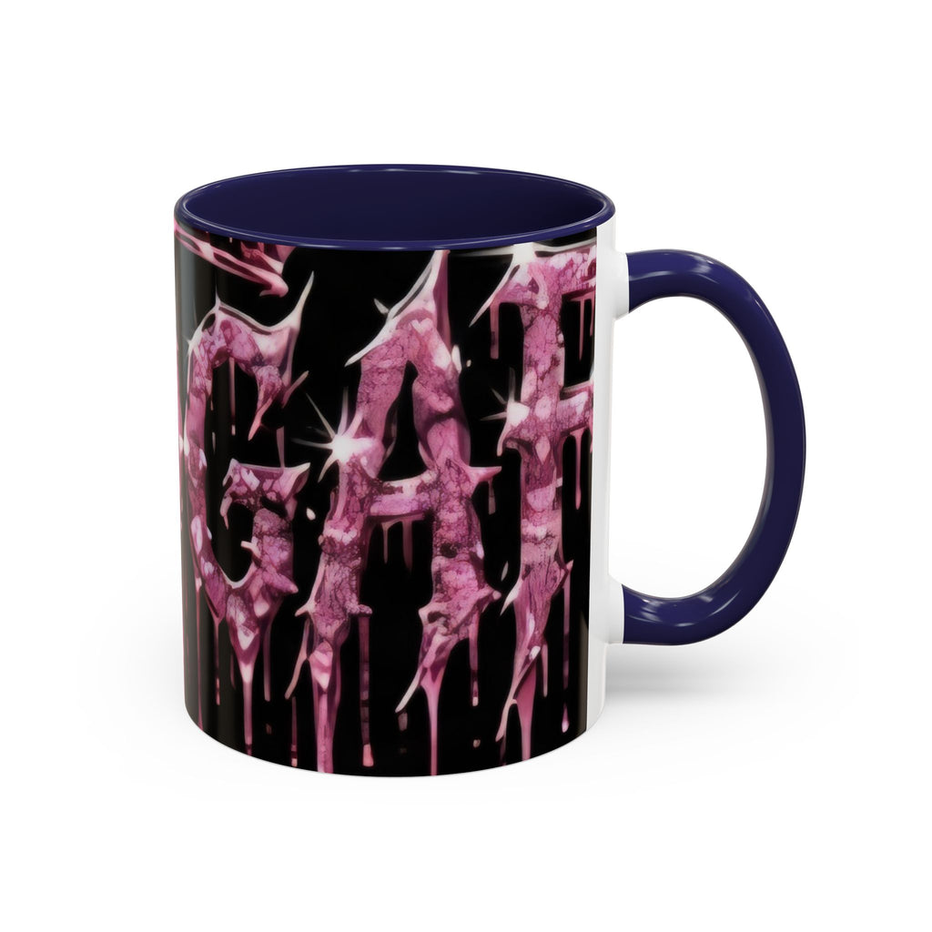Dripping Pink Glitter Gothic Mug — Accent Coffee Cup (11/15oz)