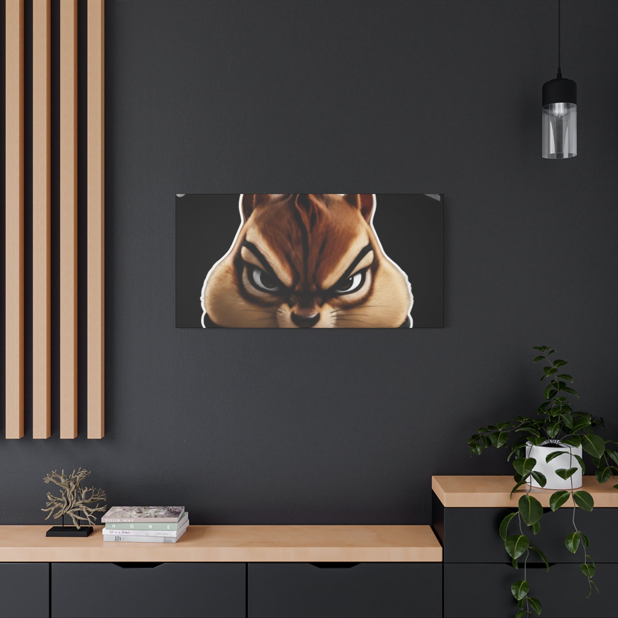 Edgy Chipmunk Canvas Print – "Go Fuck Yourself" Statement Wall Art