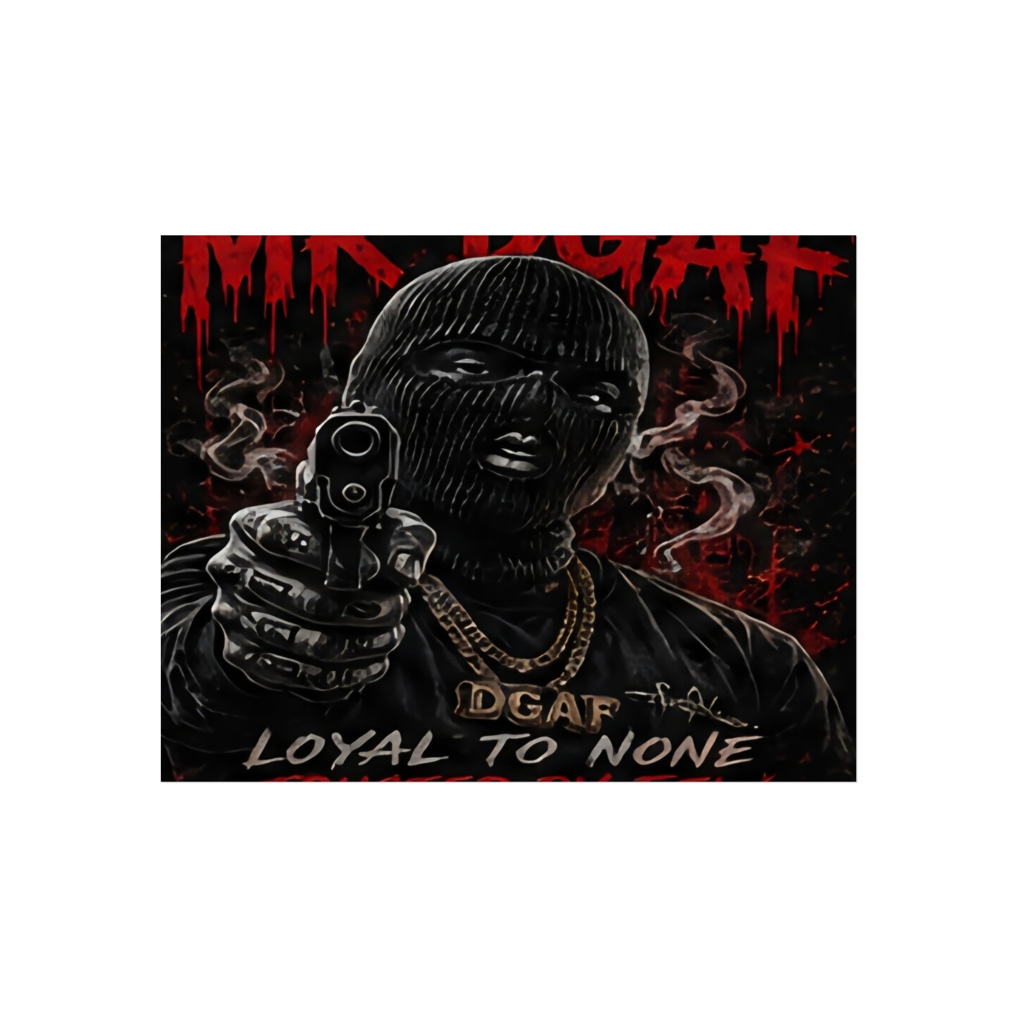 Fine Art Poster — 'Loyal to None' Masked Gunman Dark Urban Art Print