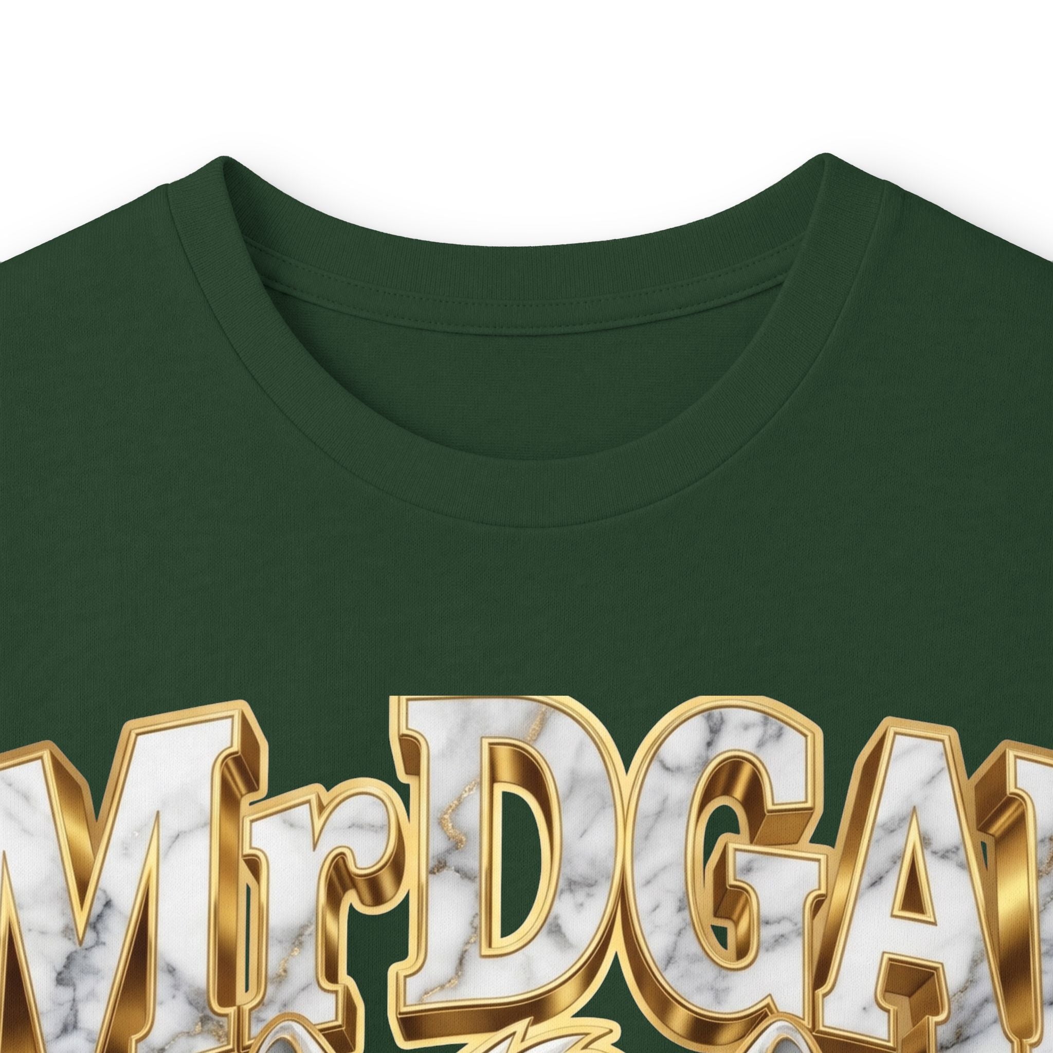 Long Sleeve Tee — Bold ‘DGAF’ Cat Graphic & Gold 3D Profanity Back