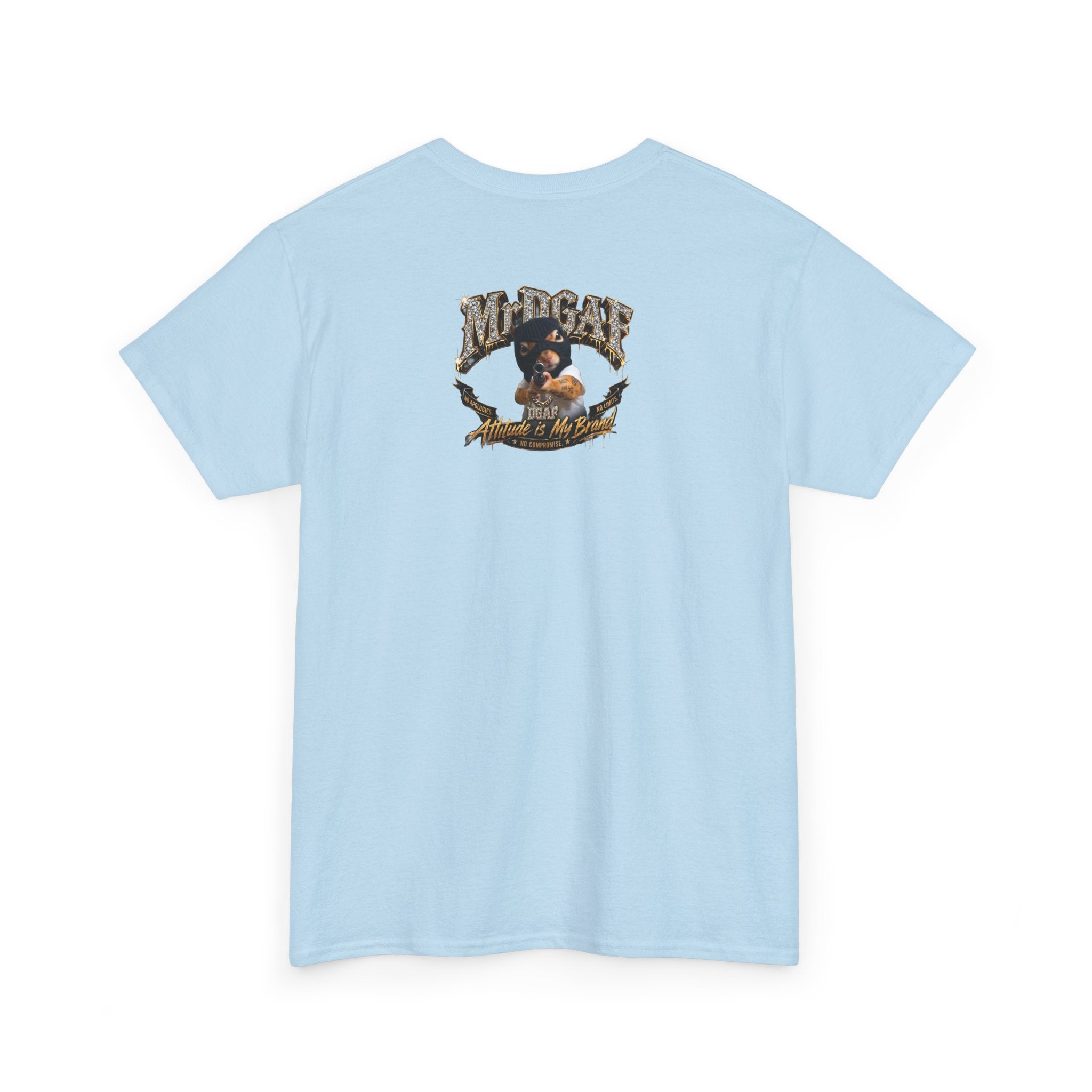 IDGAF Never Will Tee — Bold Rhinestone Text Graphic T‑Shirt
