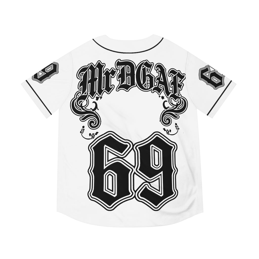 MrDGAF 69 Baseball Jersey — Vintage Gothic Numbered Men’s Sports Tee