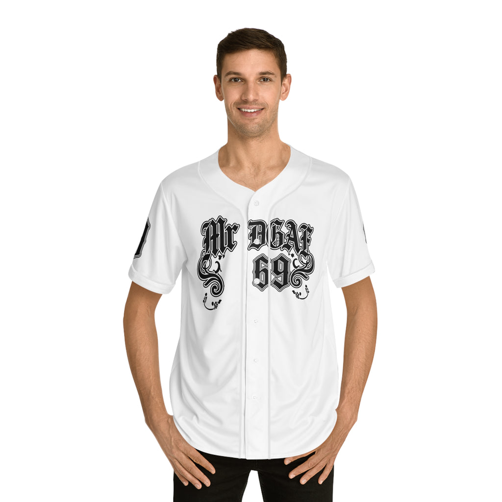 MrDGAF 69 Baseball Jersey — Vintage Gothic Numbered Men’s Sports Tee