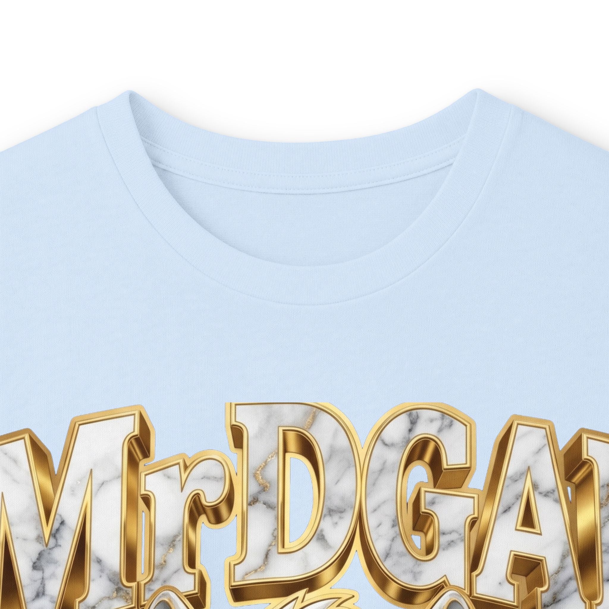 Long Sleeve Tee — Bold ‘DGAF’ Cat Graphic & Gold 3D Profanity Back