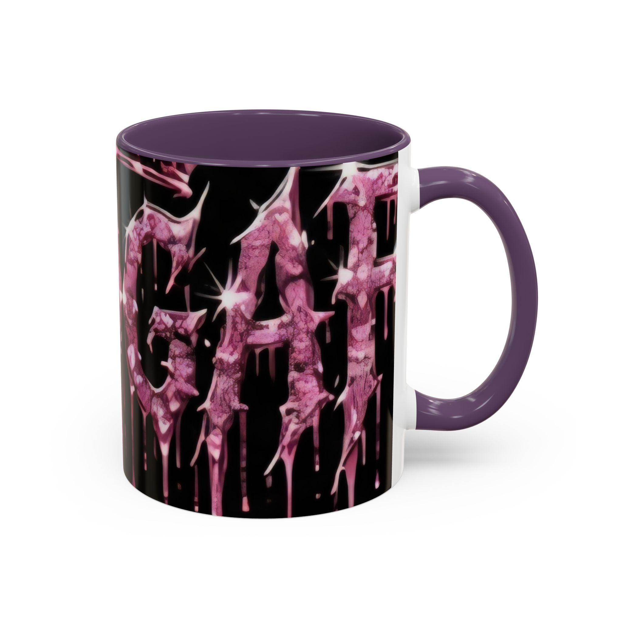 Dripping Pink Glitter Gothic Mug — Accent Coffee Cup (11/15oz)