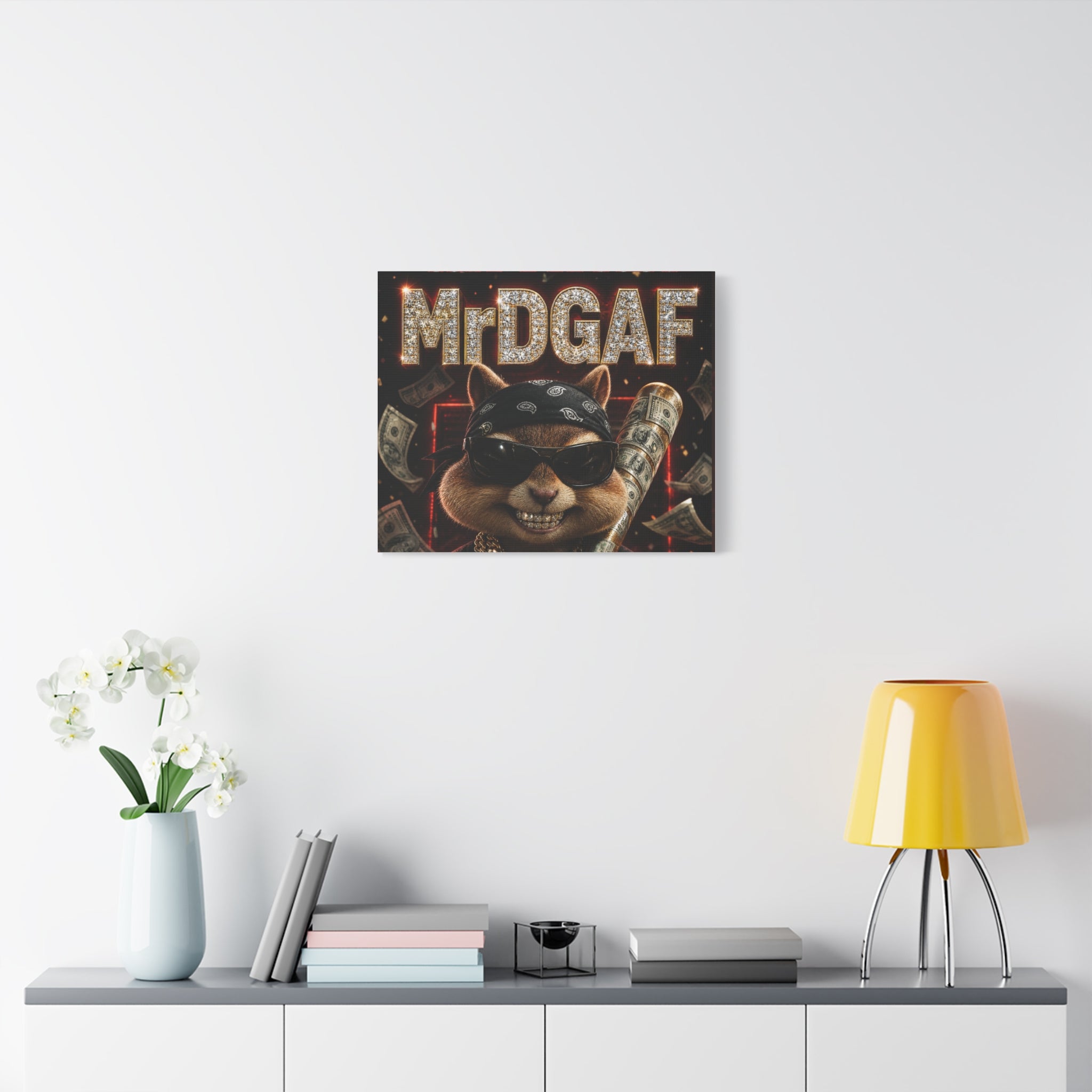 Dark Cardinal Bunny Canvas Print — Gothic Rabbit Wall Art