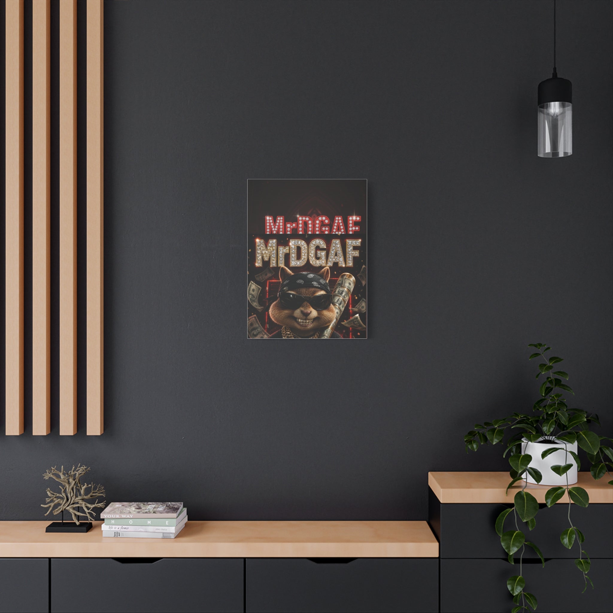 Dark Cardinal Bunny Canvas Print — Gothic Rabbit Wall Art