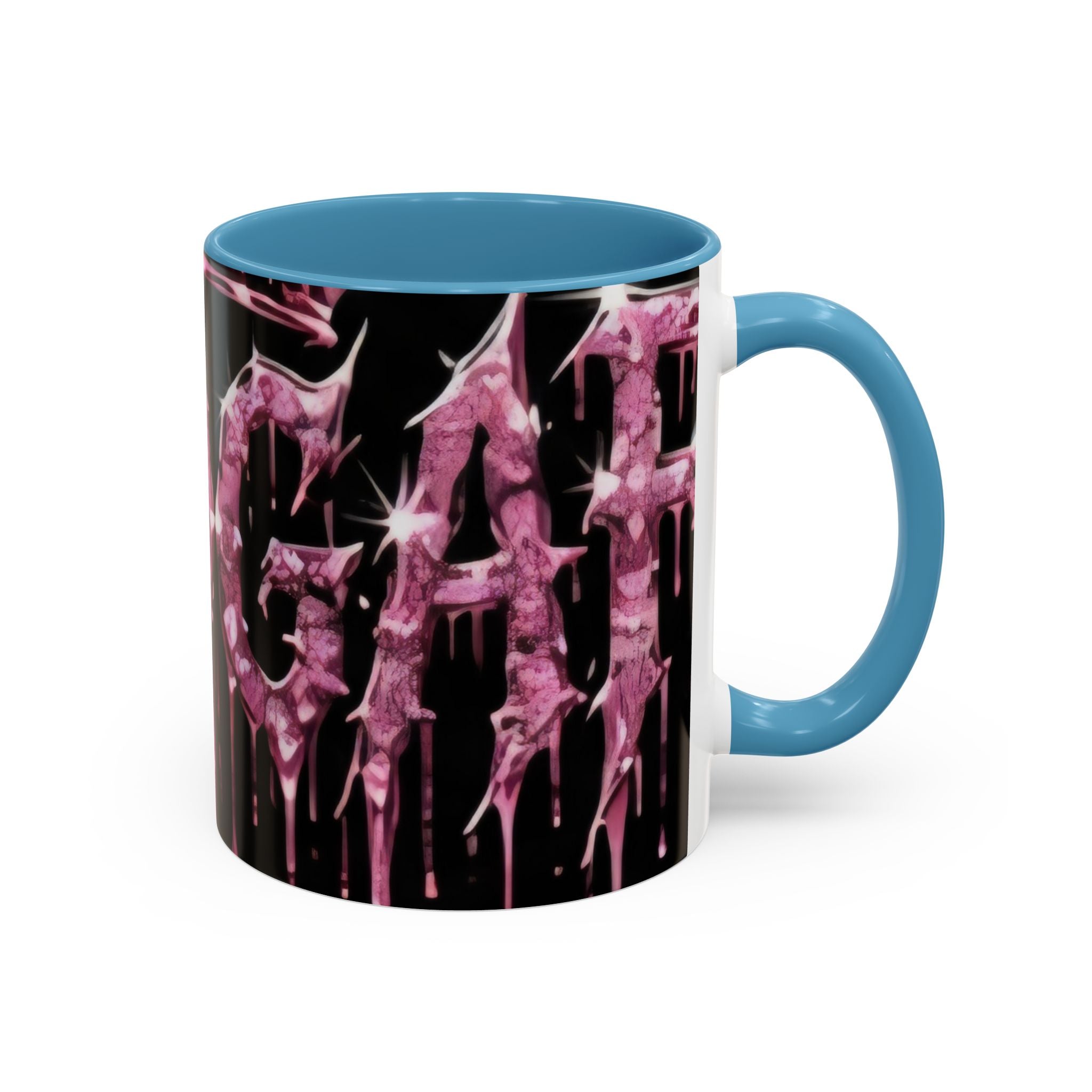 Dripping Pink Glitter Gothic Mug — Accent Coffee Cup (11/15oz)