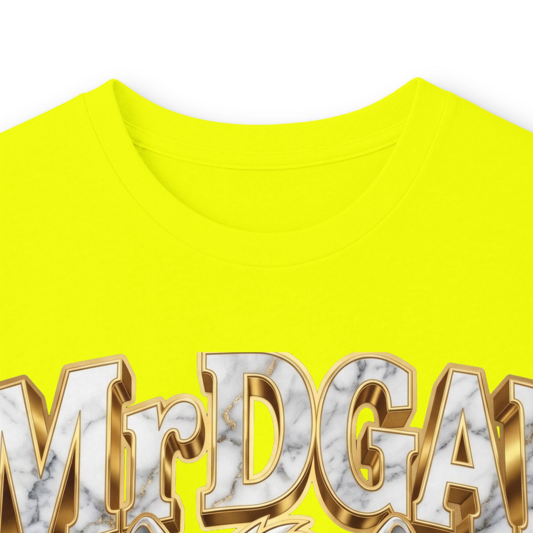Long Sleeve Tee — Bold ‘DGAF’ Cat Graphic & Gold 3D Profanity Back