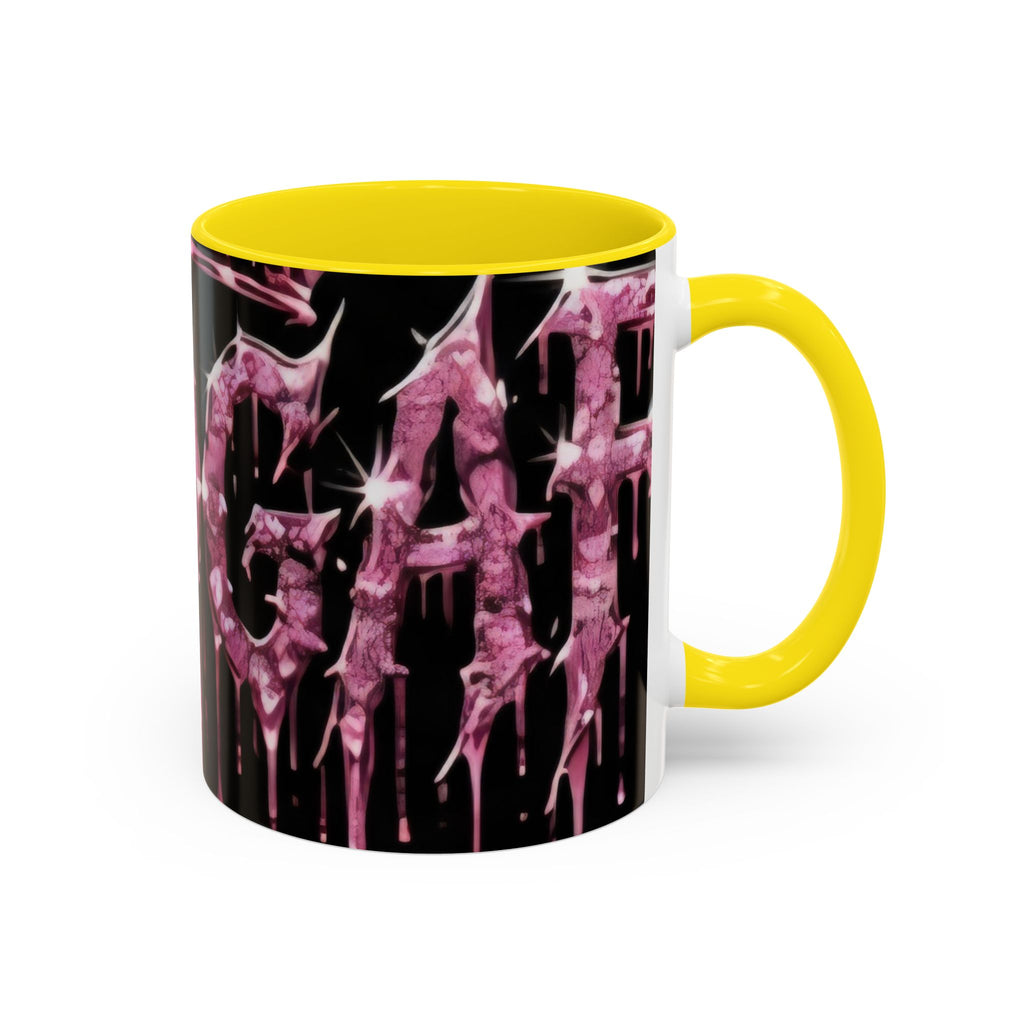 Dripping Pink Glitter Gothic Mug — Accent Coffee Cup (11/15oz)