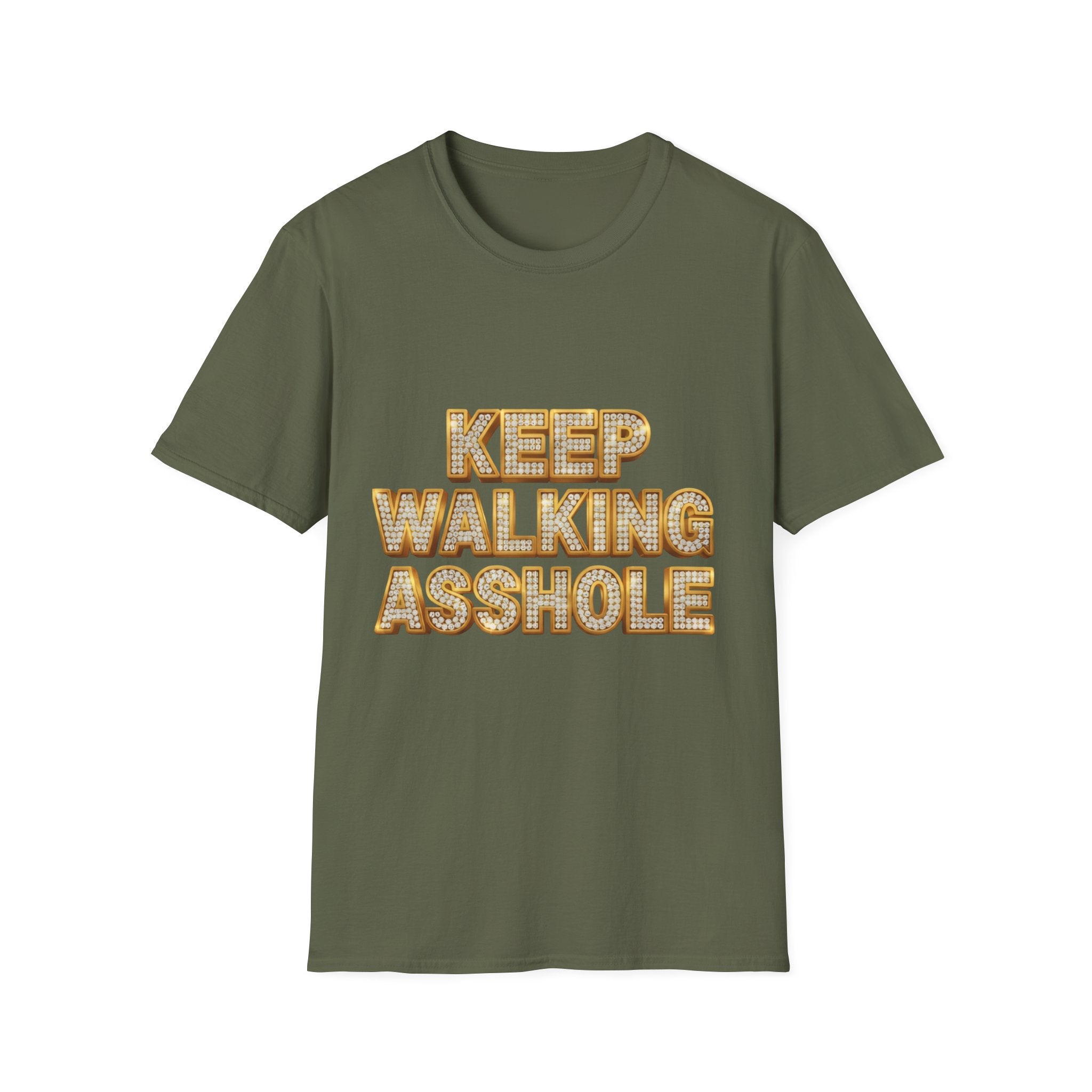 Keep Walking Asshole T-Shirt — Bold Retro Marquee Text Tee