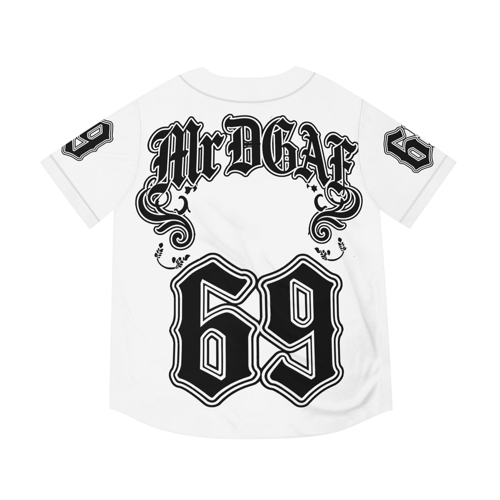 MrDGAF 69 Baseball Jersey — Vintage Gothic Numbered Men’s Sports Tee