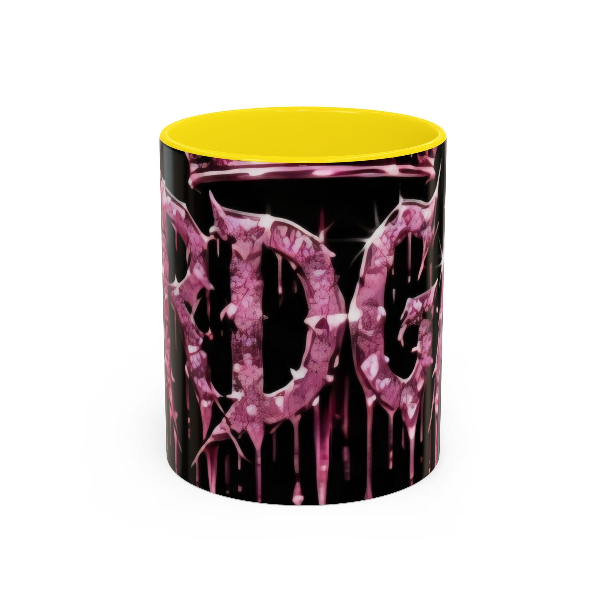 Dripping Pink Glitter Gothic Mug — Accent Coffee Cup (11/15oz)