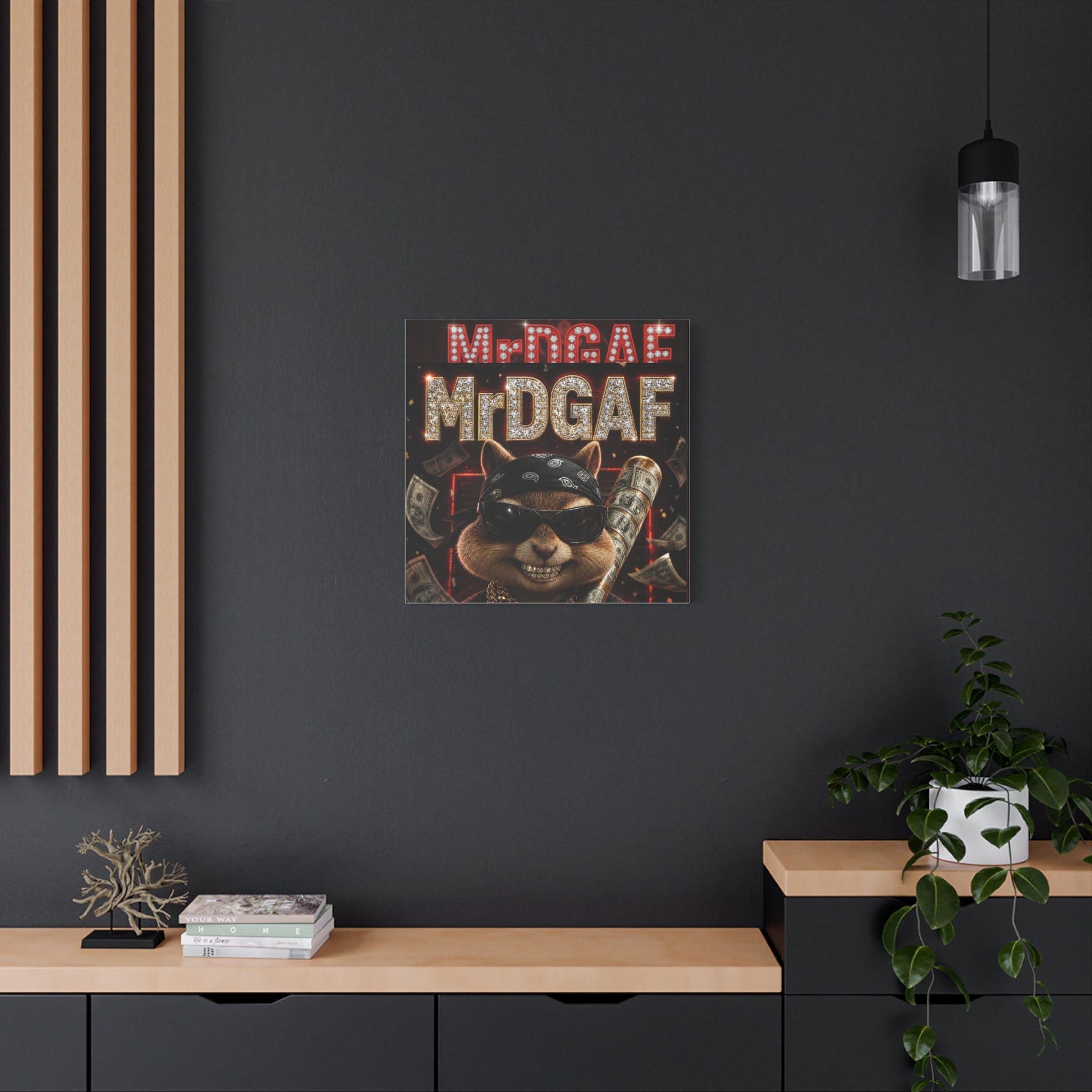 Dark Cardinal Bunny Canvas Print — Gothic Rabbit Wall Art