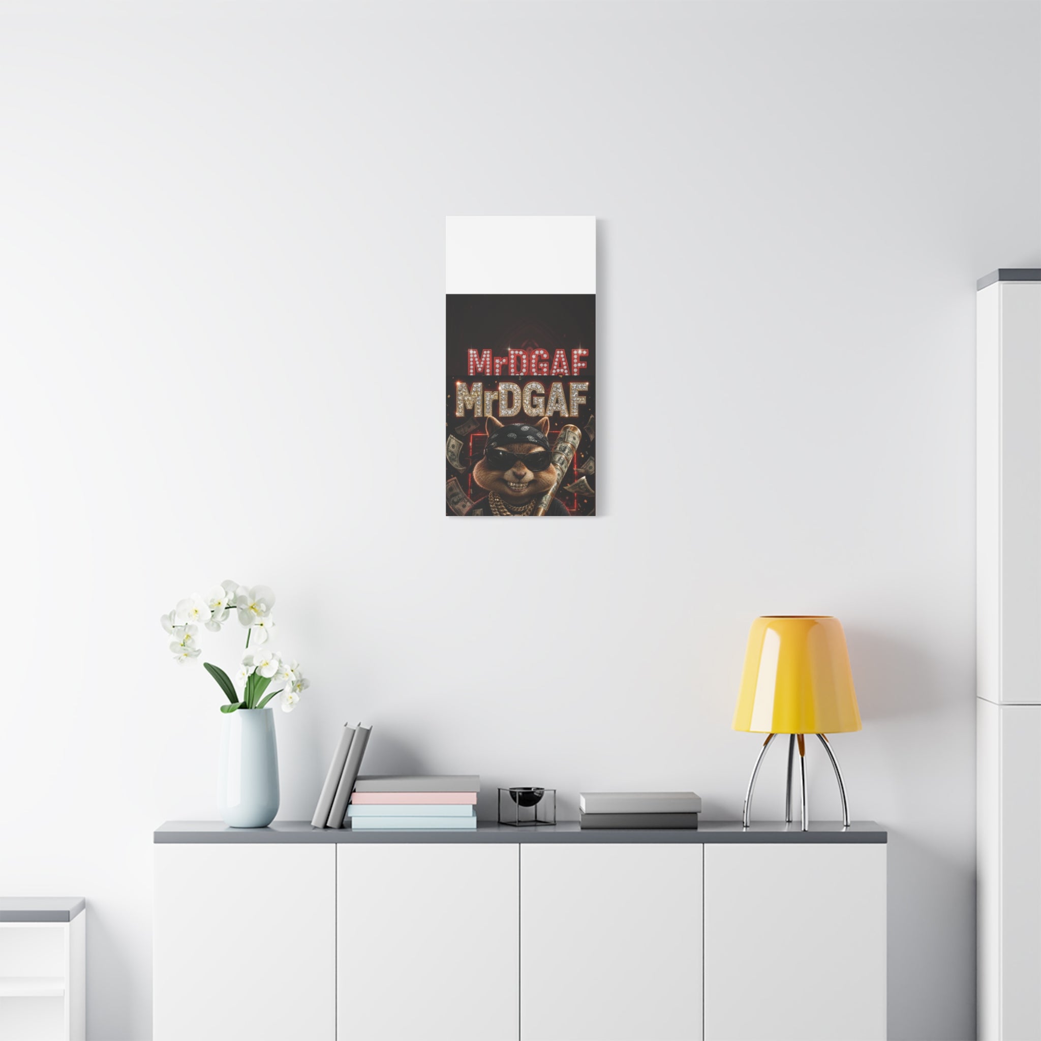 Dark Cardinal Bunny Canvas Print — Gothic Rabbit Wall Art