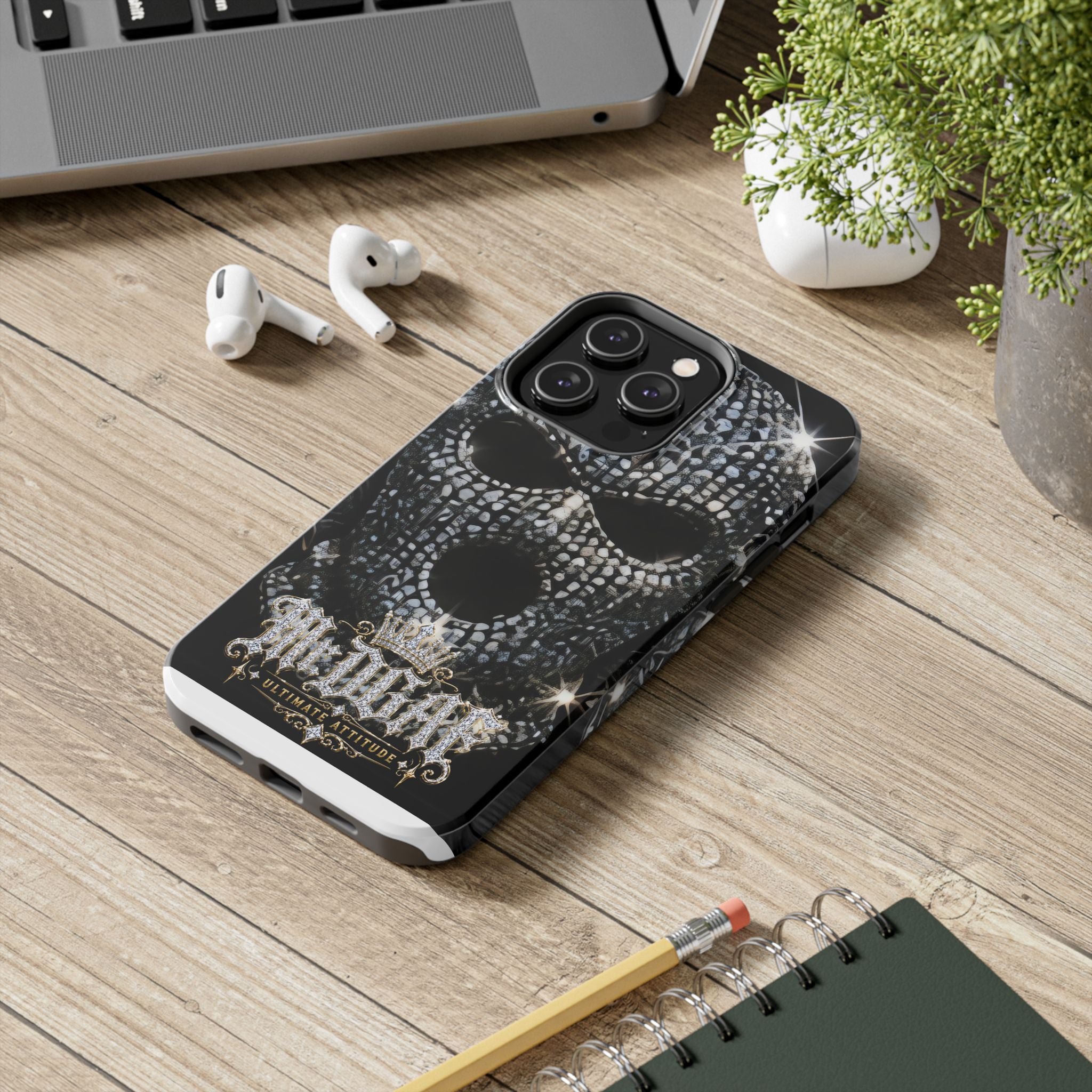 Skull Rhinestone Tough Phone Case — "Outlaw" Ultimate Attitude