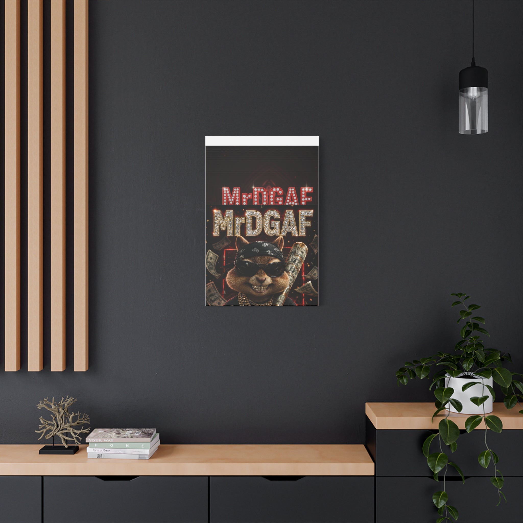 Dark Cardinal Bunny Canvas Print — Gothic Rabbit Wall Art