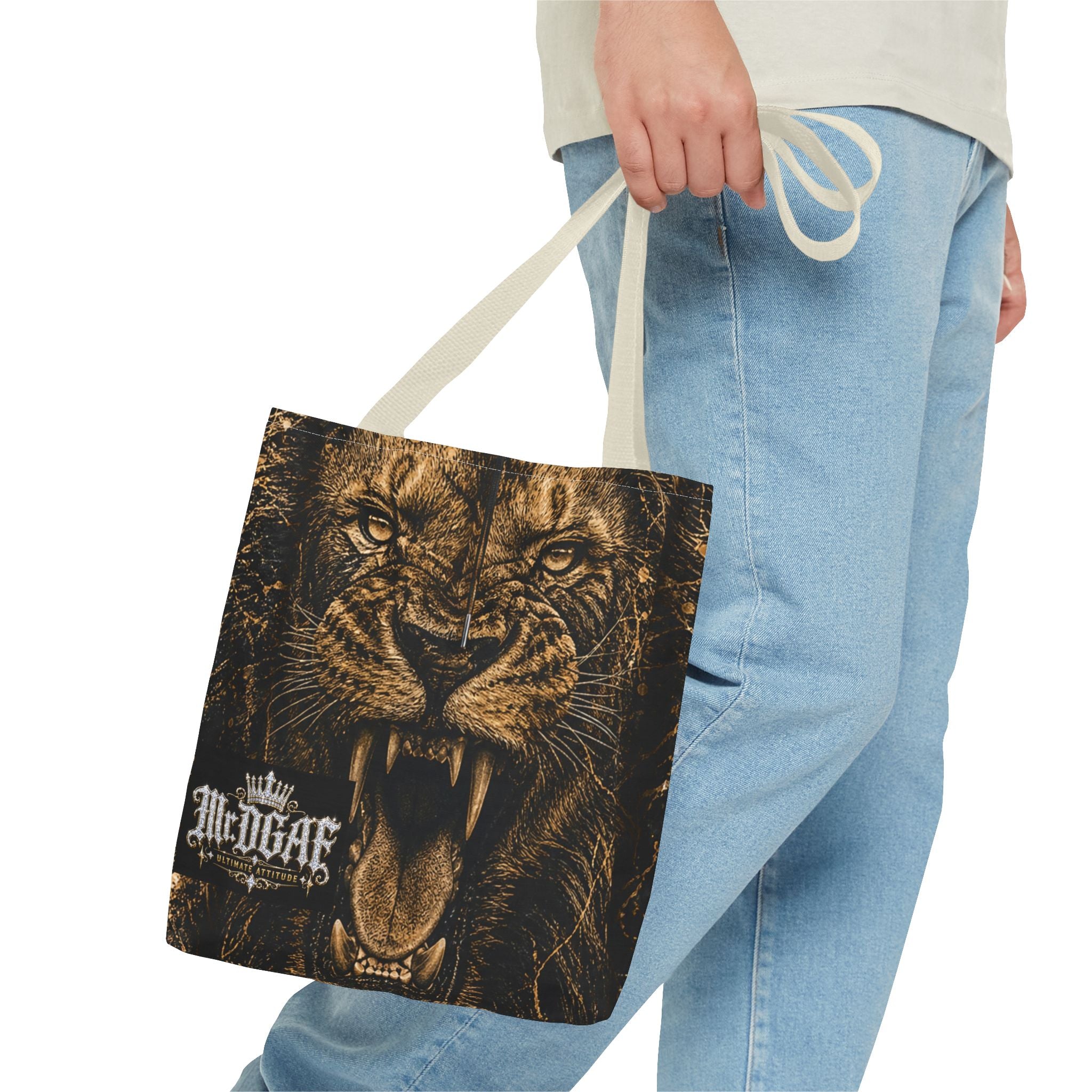 Roaring Lion Tote Bag – Vintage Fierce Animal Print Everyday Tote