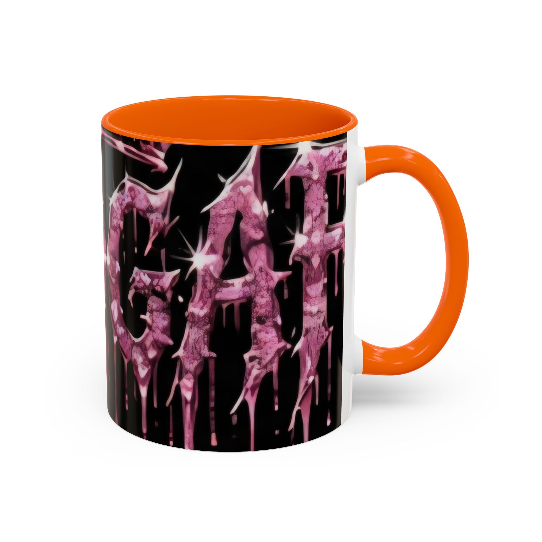 Dripping Pink Glitter Gothic Mug — Accent Coffee Cup (11/15oz)