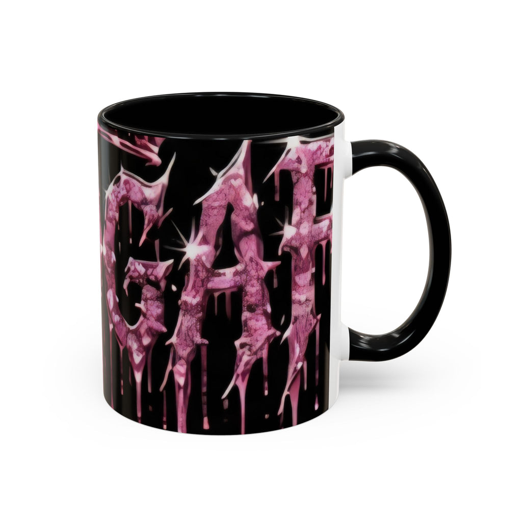 Dripping Pink Glitter Gothic Mug — Accent Coffee Cup (11/15oz)