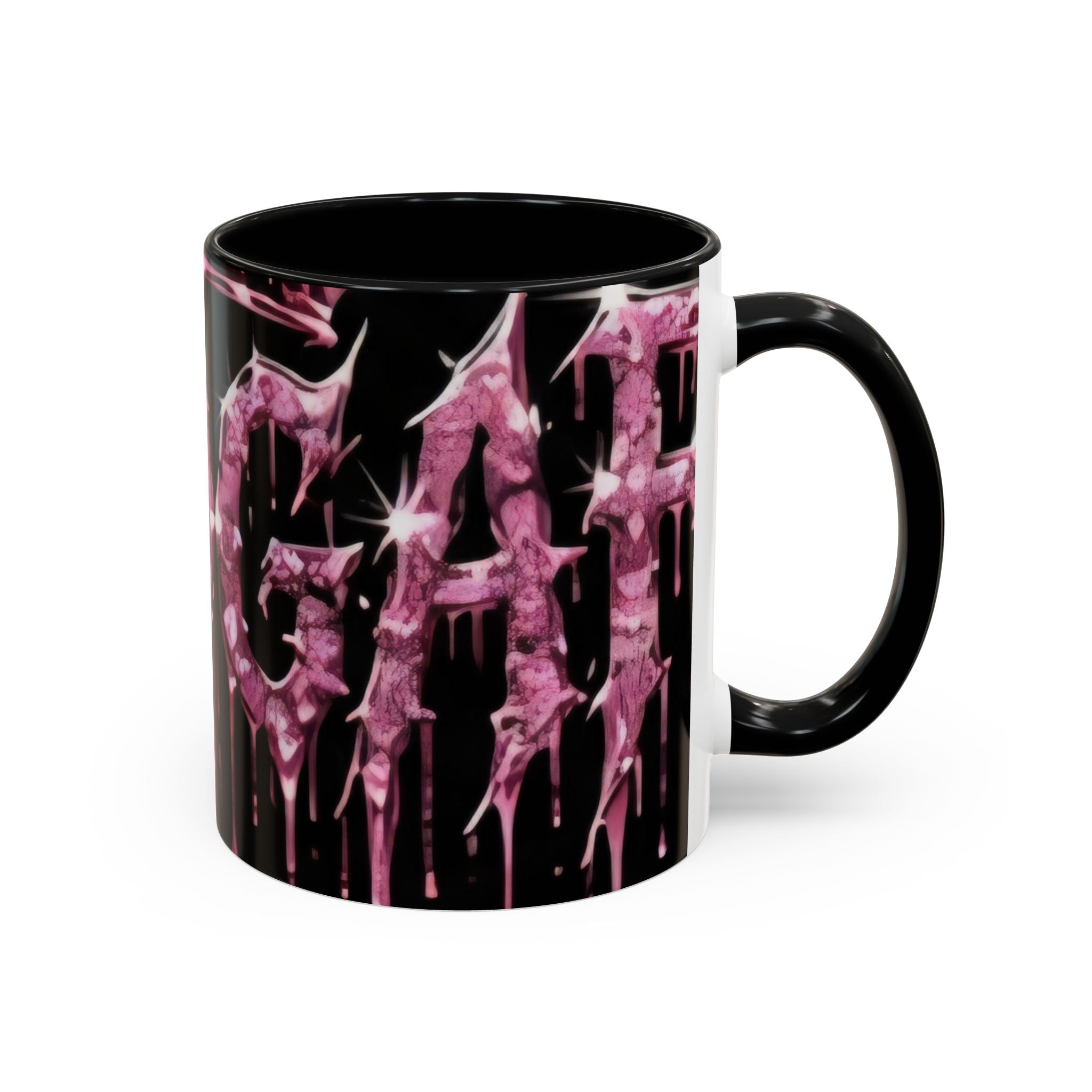 Dripping Pink Glitter Gothic Mug — Accent Coffee Cup (11/15oz)