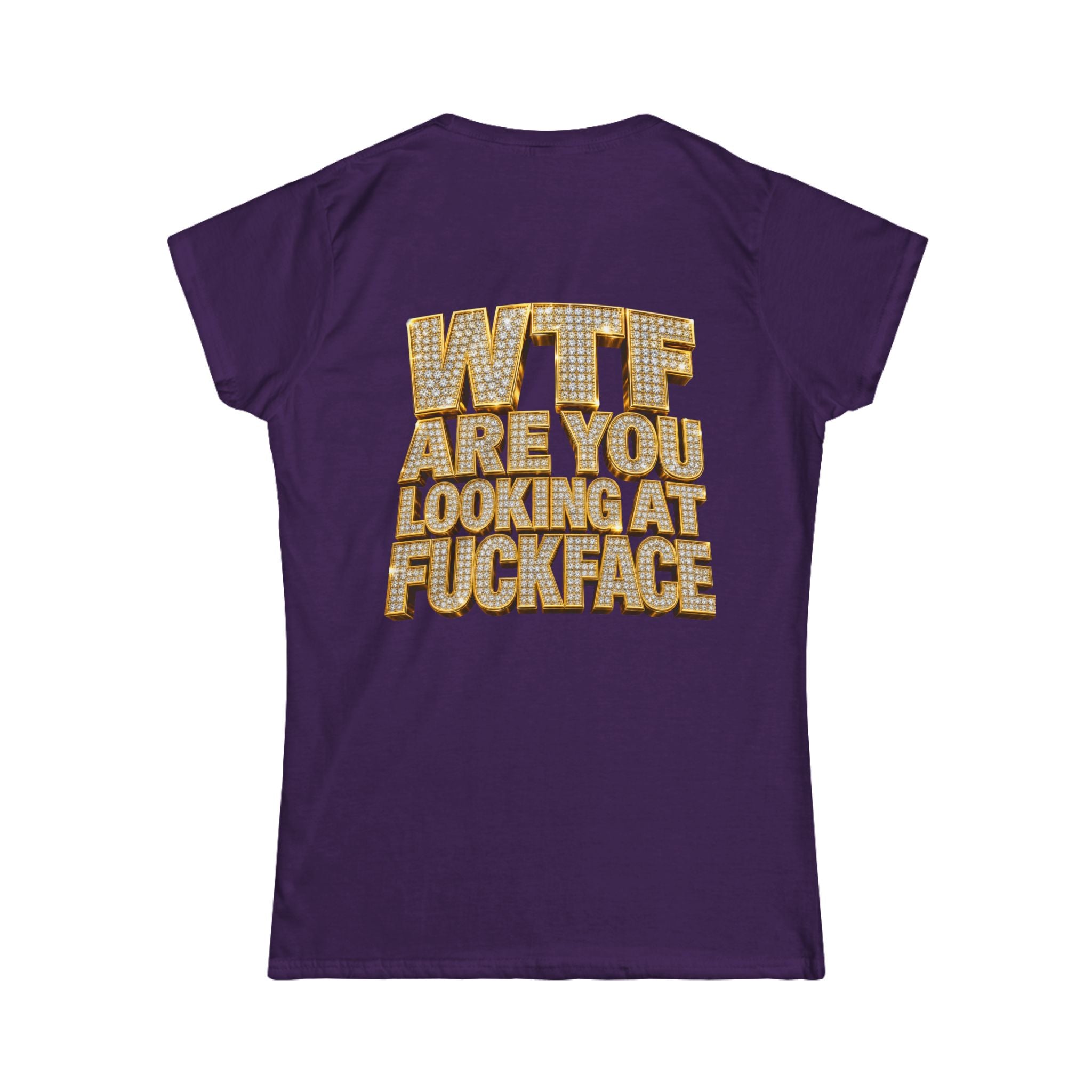Women's Tee — 'Midgaf' Cartoon Front & Bold 'WTF Are You Looking At, Fuckface' Back
