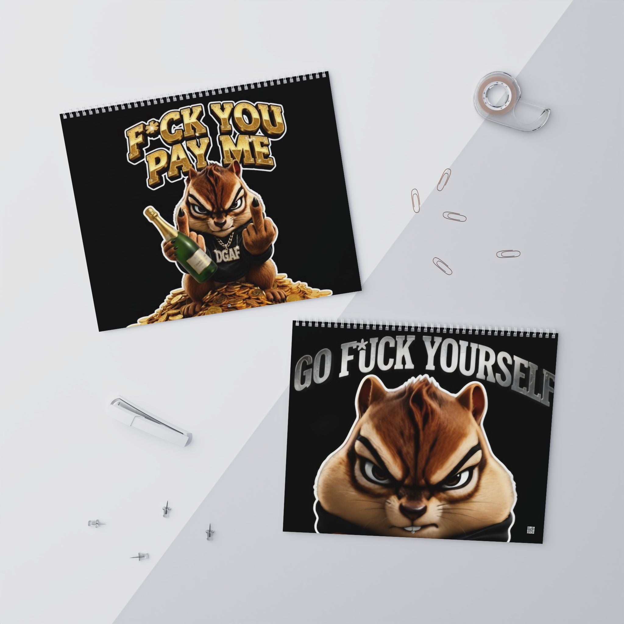 2026 'Unbothered' Wall Calendar — Funny Chipmunk / Mr. DGAF Monthly Calendar
