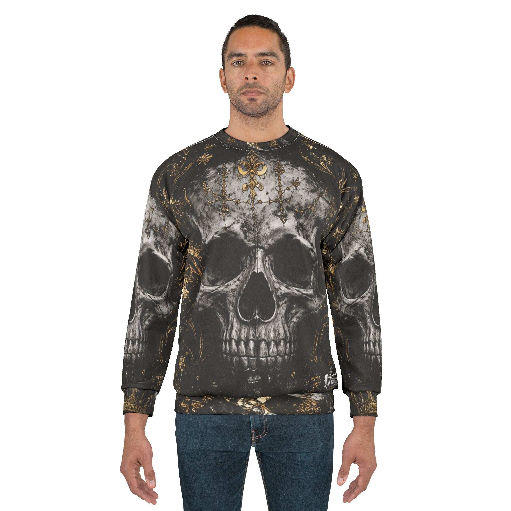 Skull Crown Sweatshirt — Gothic OGF All-Over Print