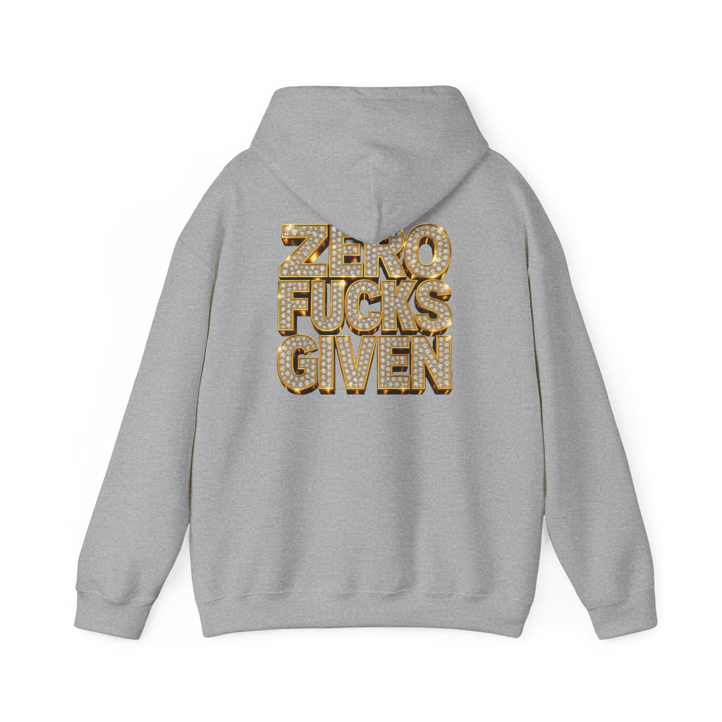 Zero Fucks Given Hoodie — Bold Marquee Lettering Graphic Pullover