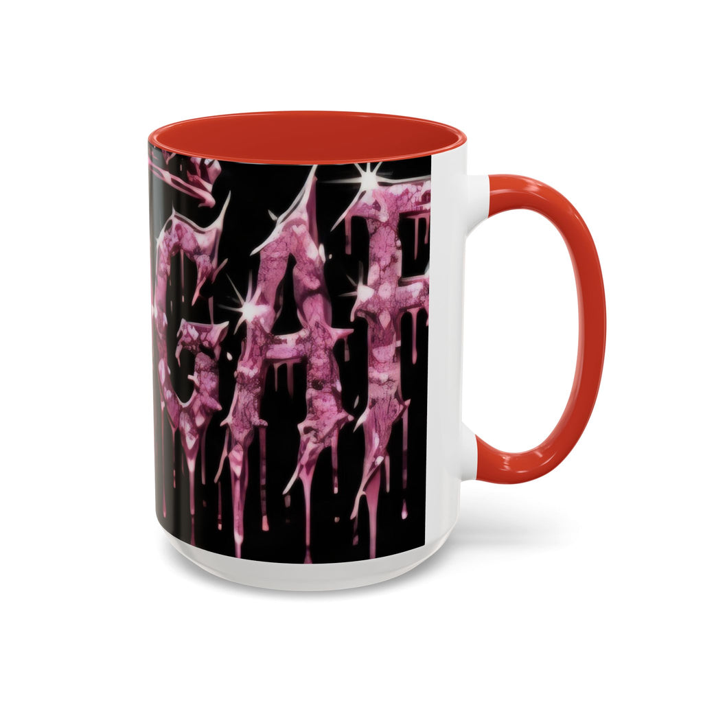 Dripping Pink Glitter Gothic Mug — Accent Coffee Cup (11/15oz)