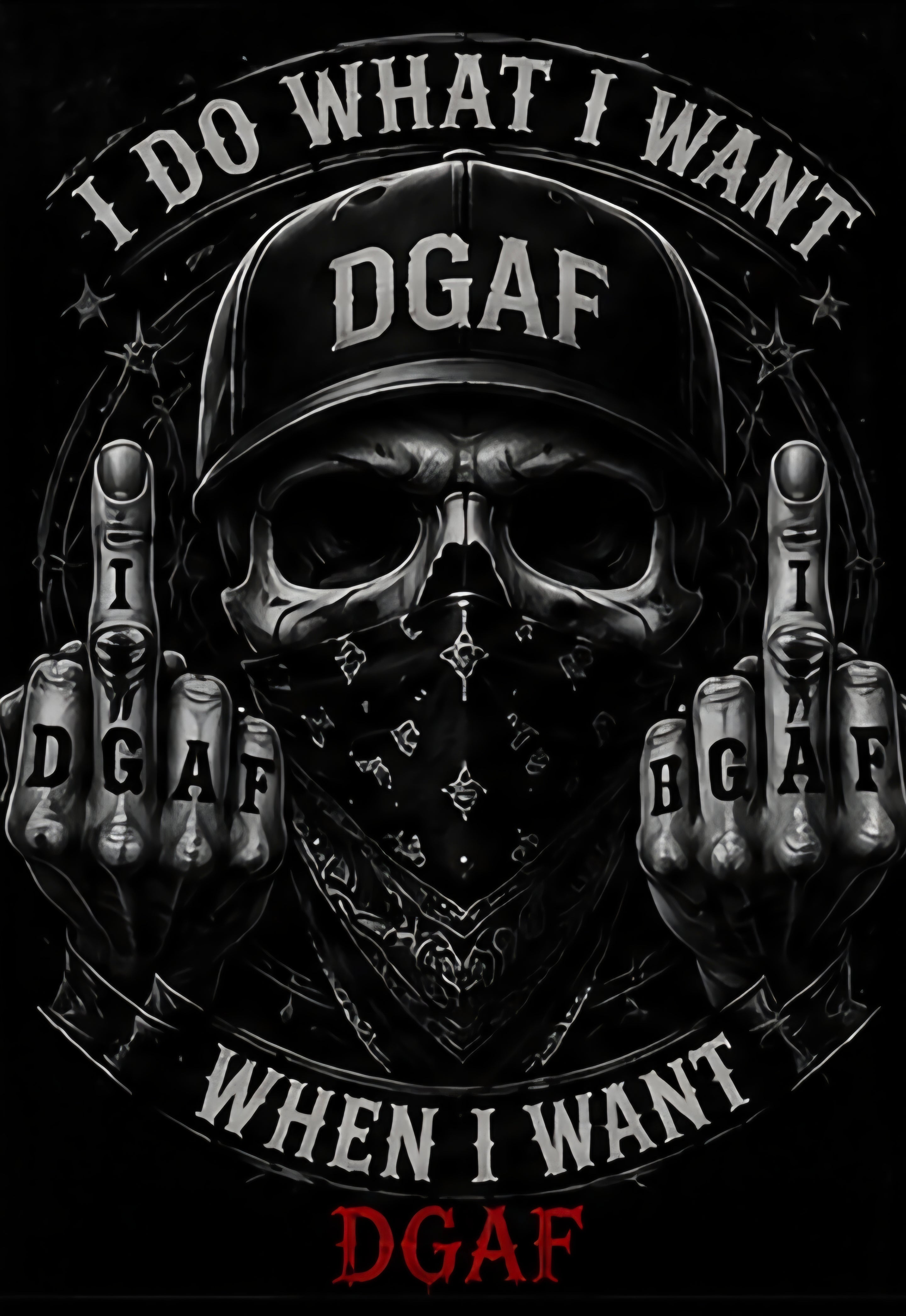 Kiss-Cut Vinyl Decal — Edgy 'Mr DGAF' Middle Finger Graphic Sticker (F*** You)
